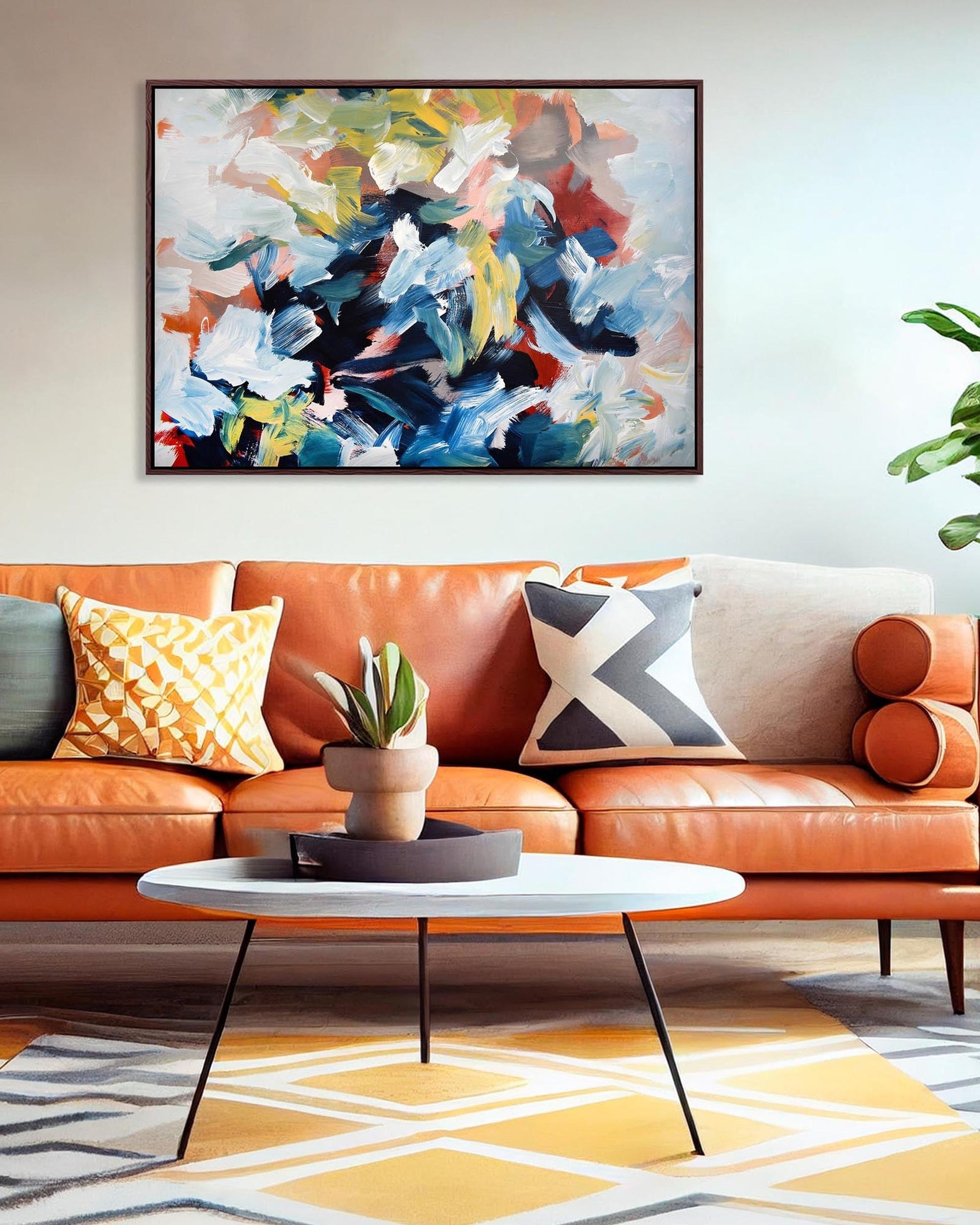 Abstract 448 Framed Canvas-Abstract House