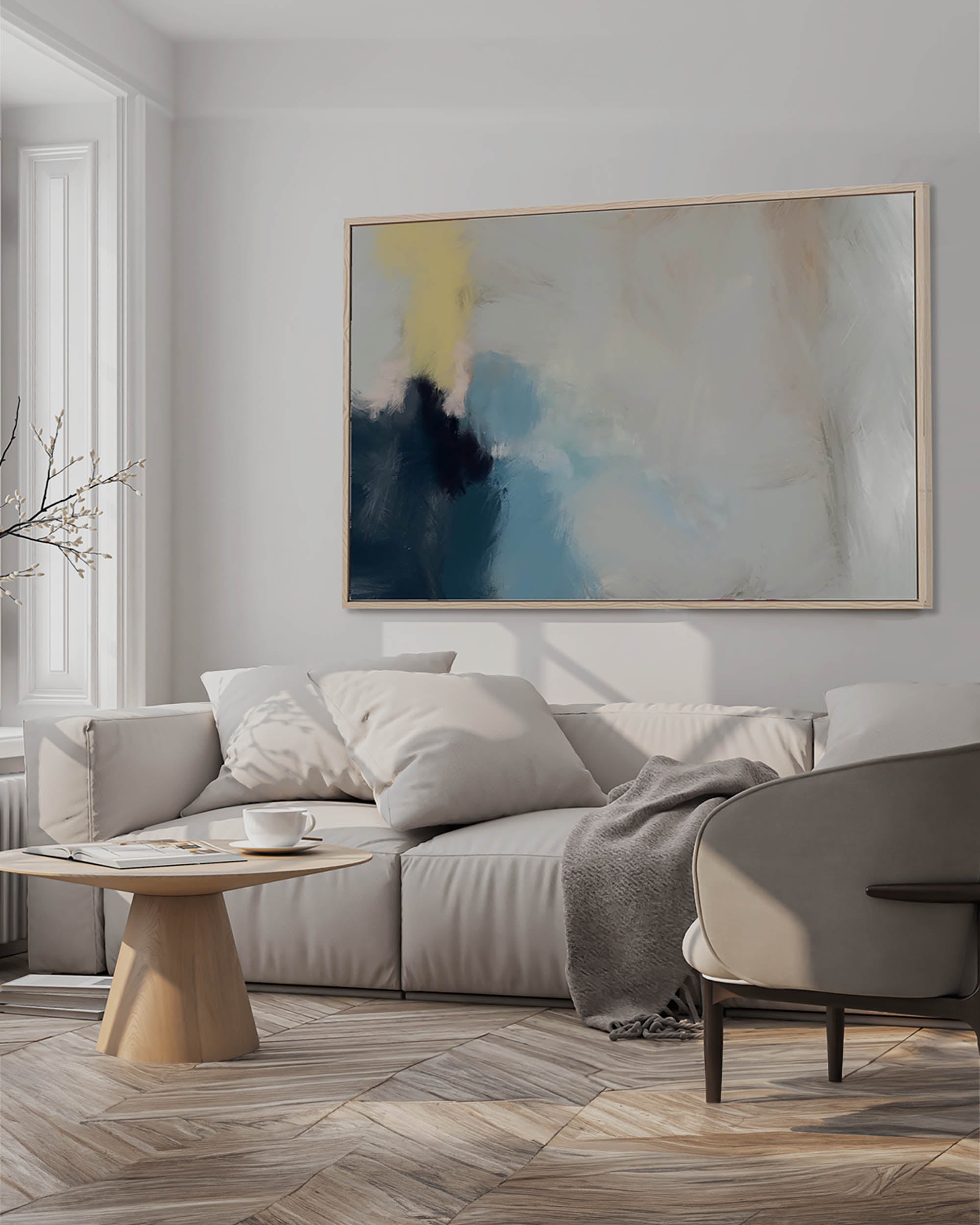 Brushed Haze Framed Canvas