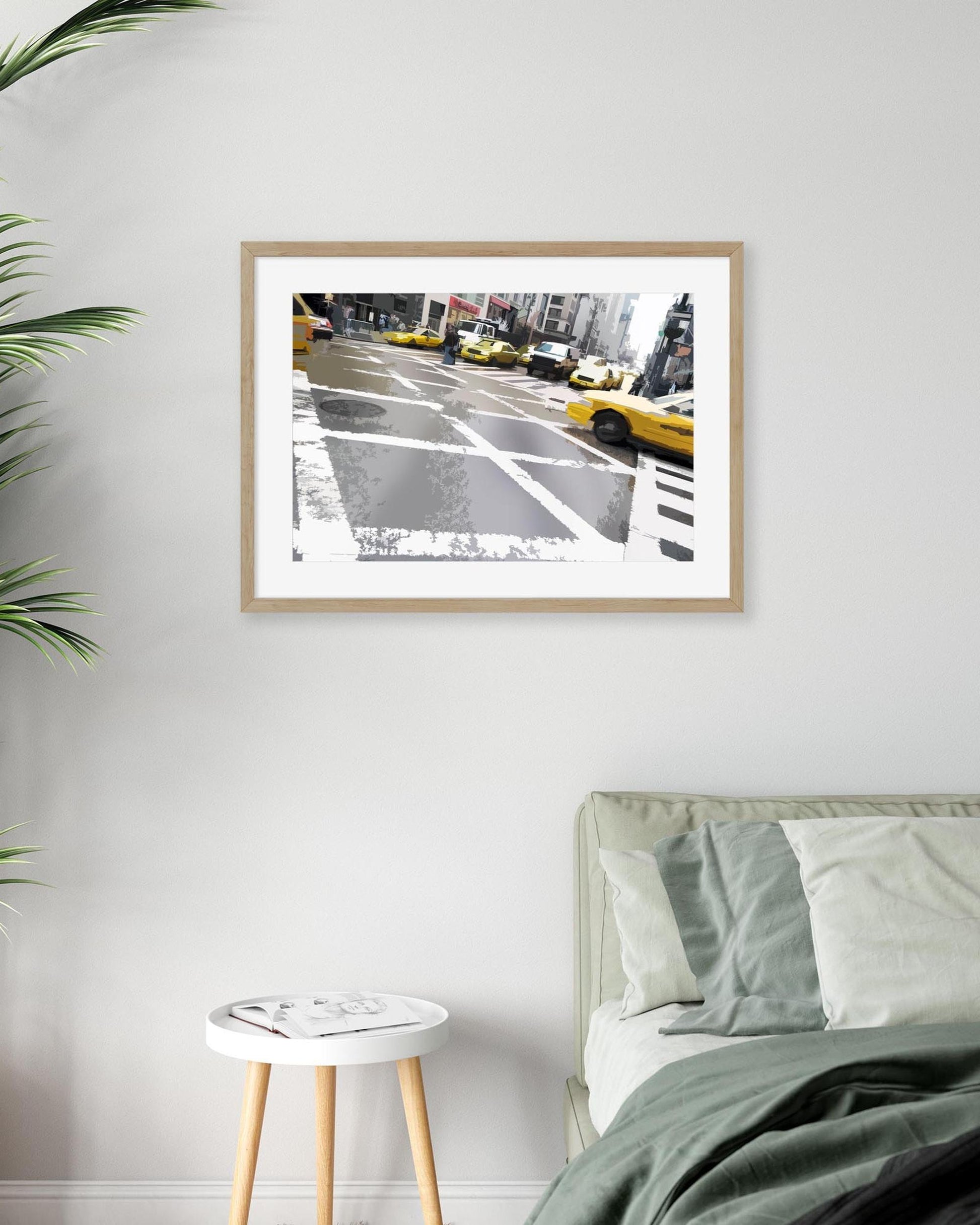 Brushed New York Crossing Framed Art-Abstract House