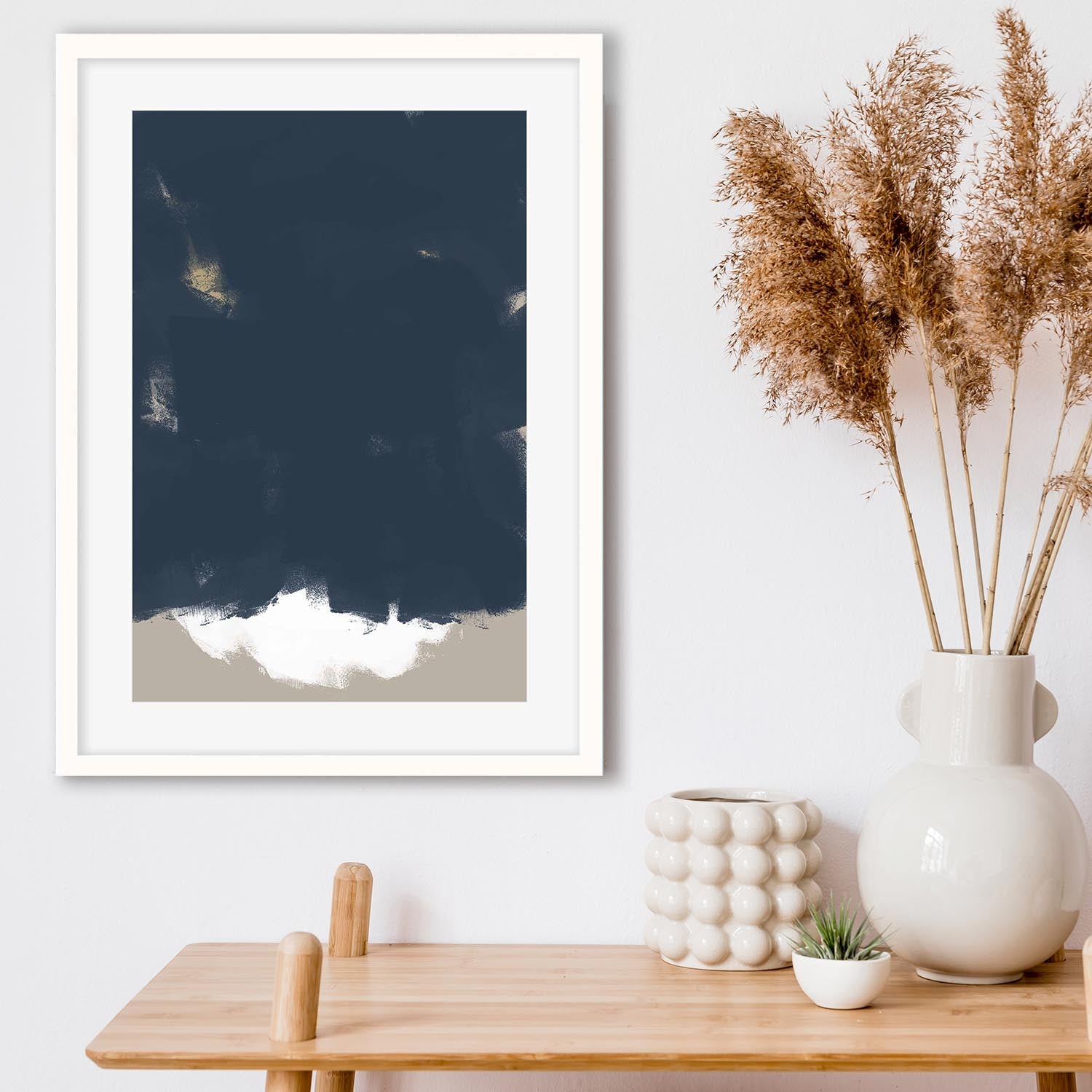 Brushed Navy Art Print-Abstract House