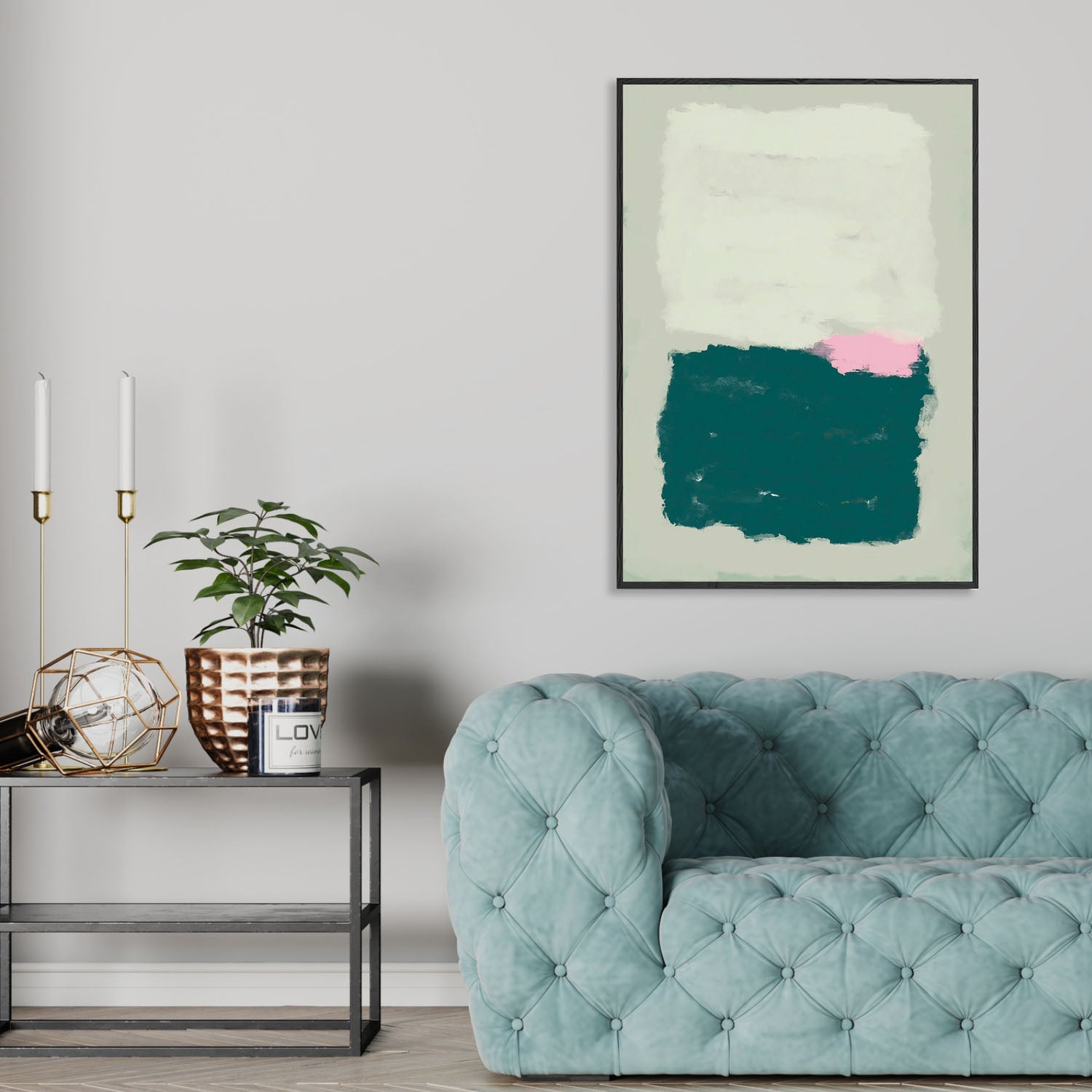 Pistachio Palette Framed Canvas-framed-Canvas Prints-Abstract House