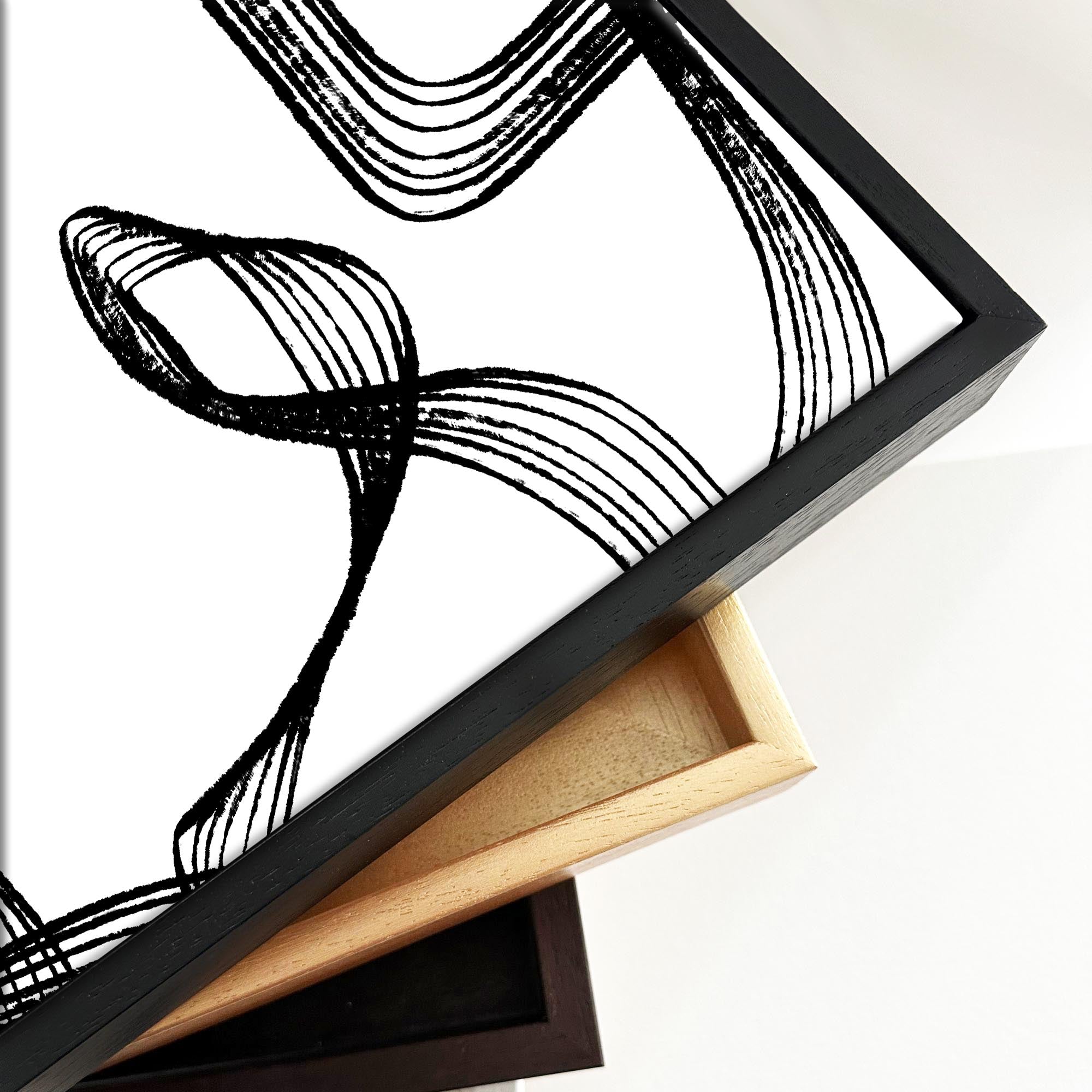 Dimensional Maze Lines Framed Canvas