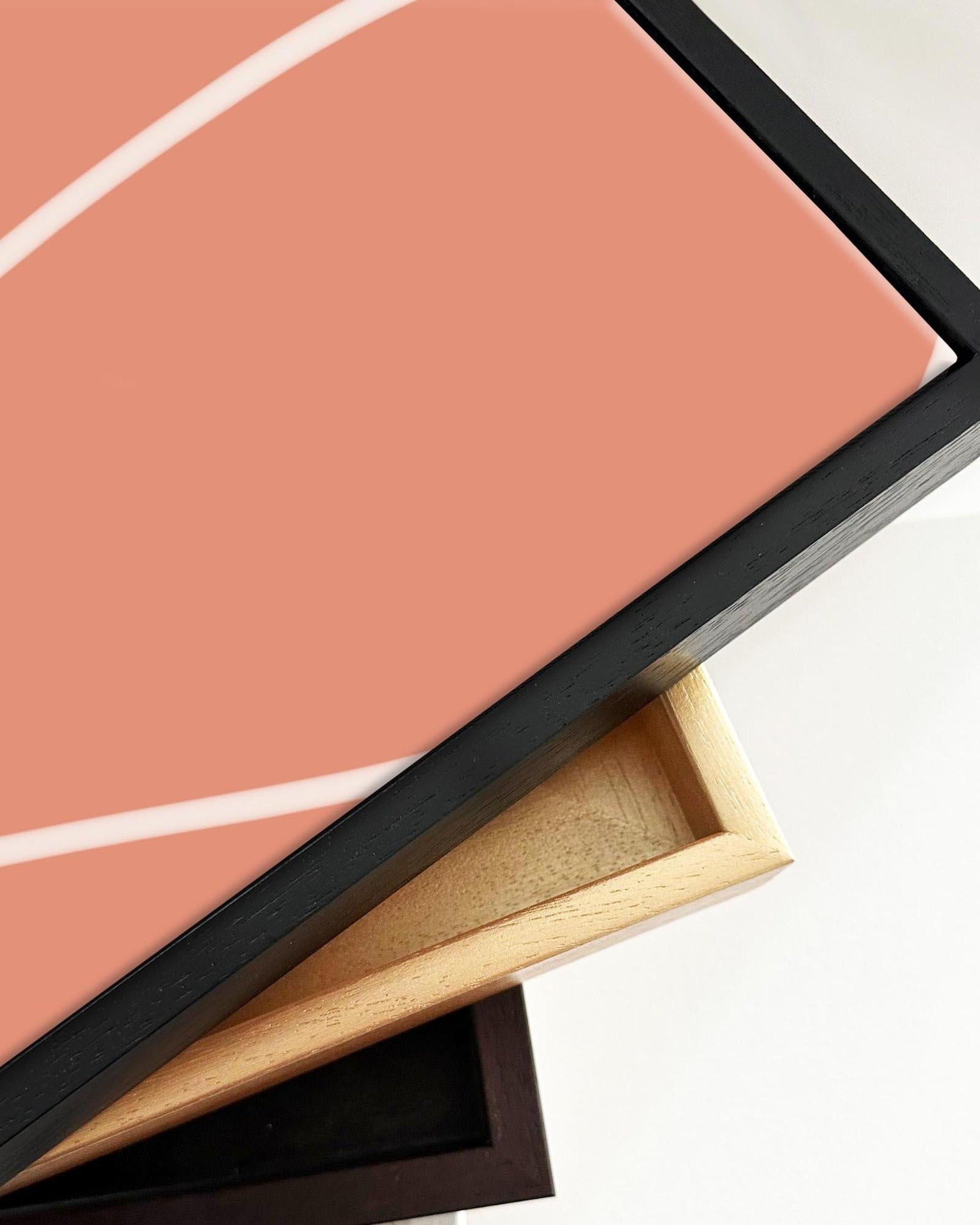 Abstract Curved Lines Framed Canvas-Abstract House