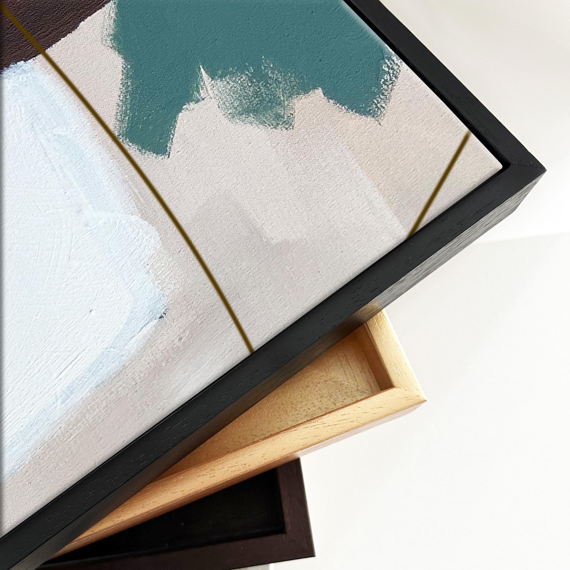 Abstract Gold Shapes Framed Canvas