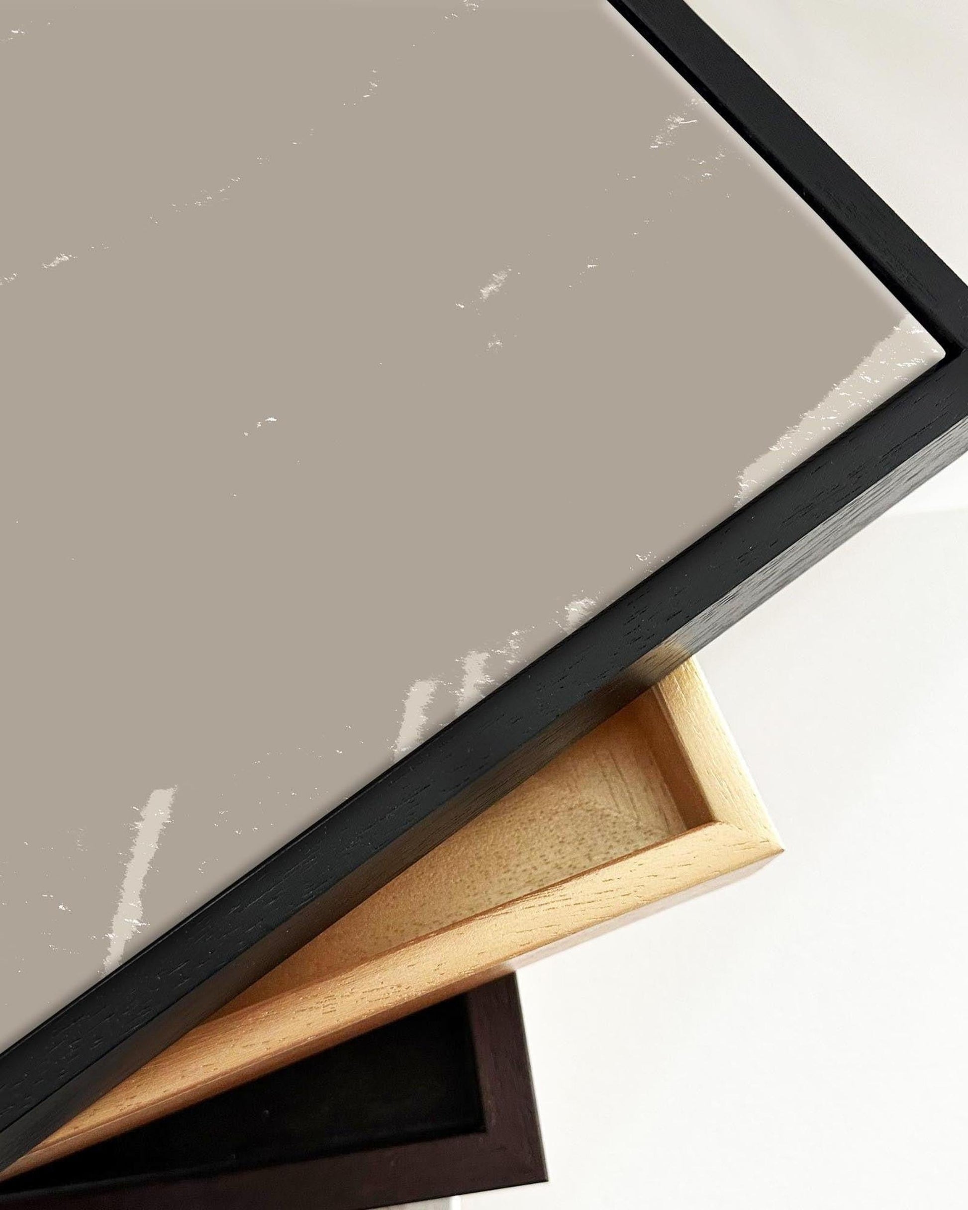 Neutral Brush Marks Framed Canvas-Abstract House