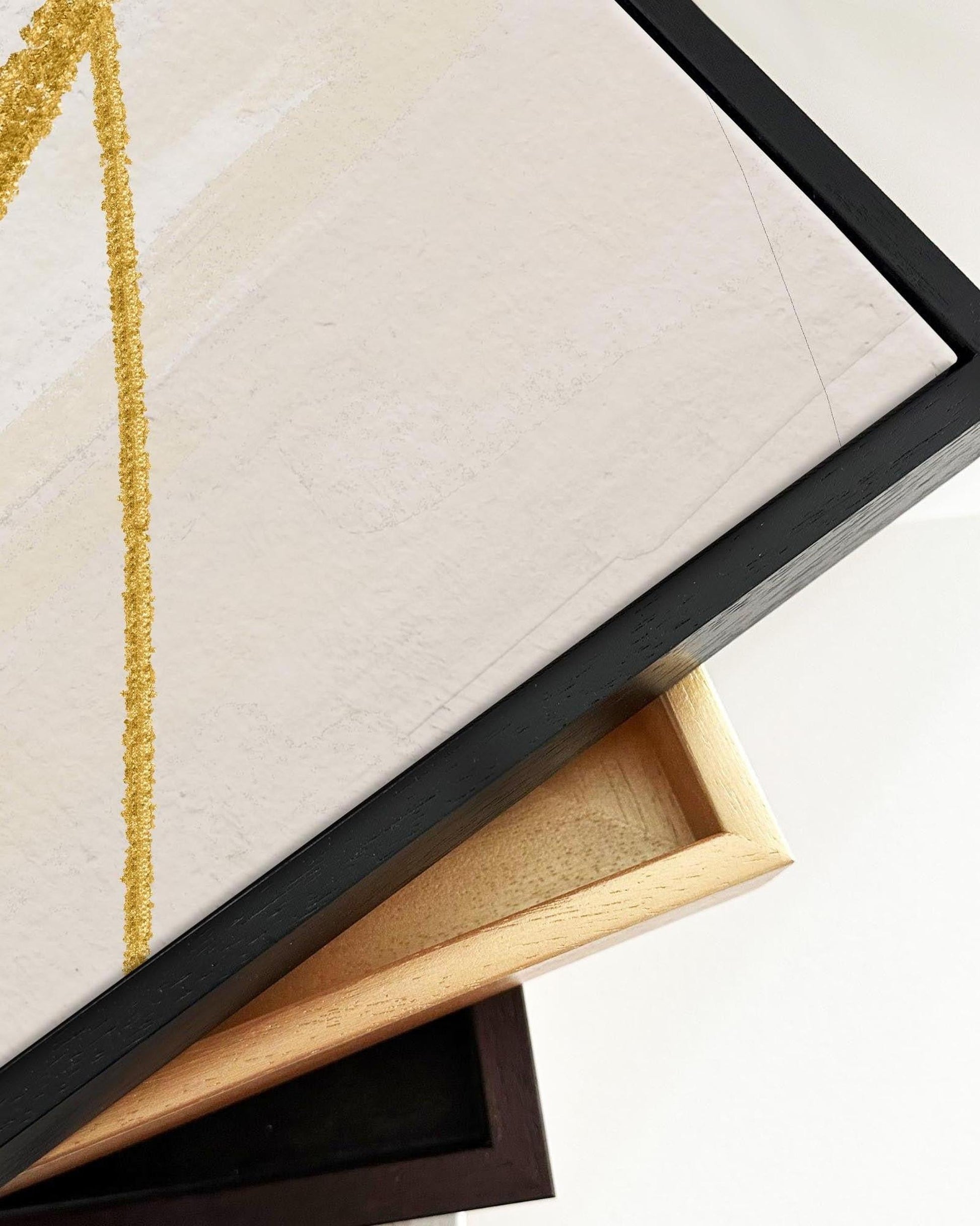 Abstract Gold Textures Framed Canvas-Abstract House