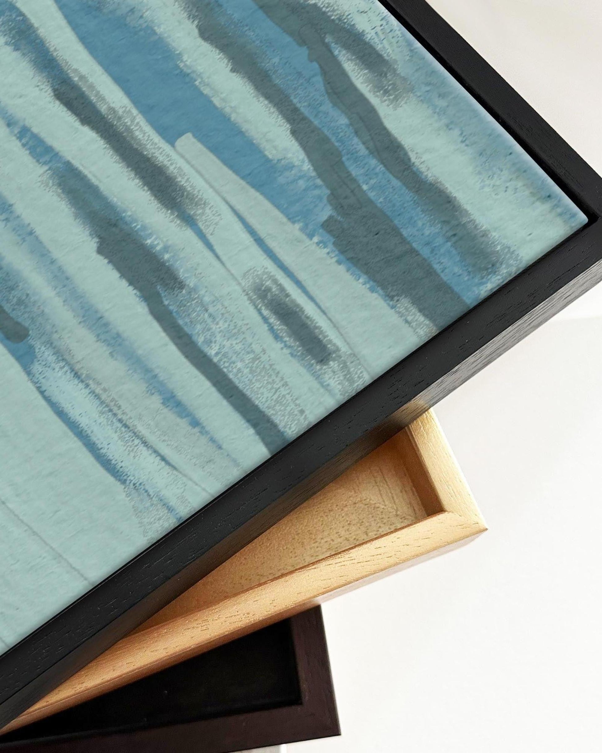 Muted Blue Dusk Framed Canvas-Abstract House