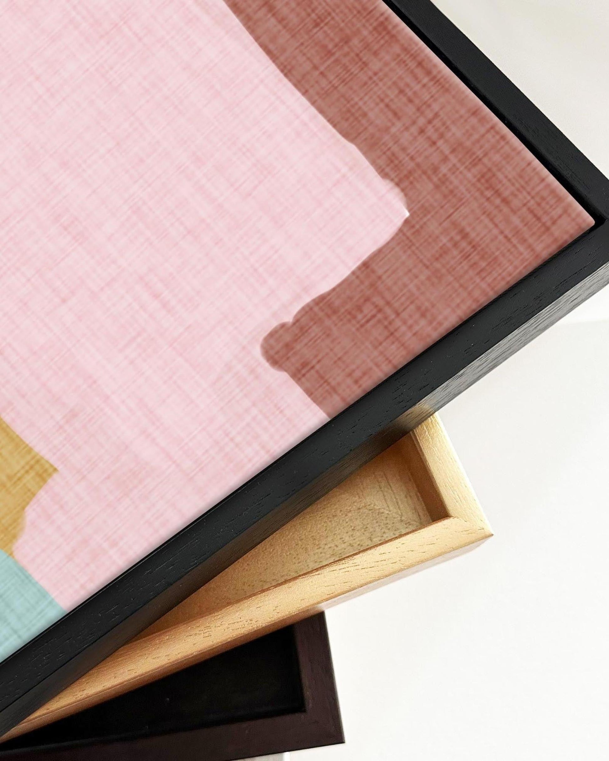 Vintage Abstract Framed Canvas-Abstract House