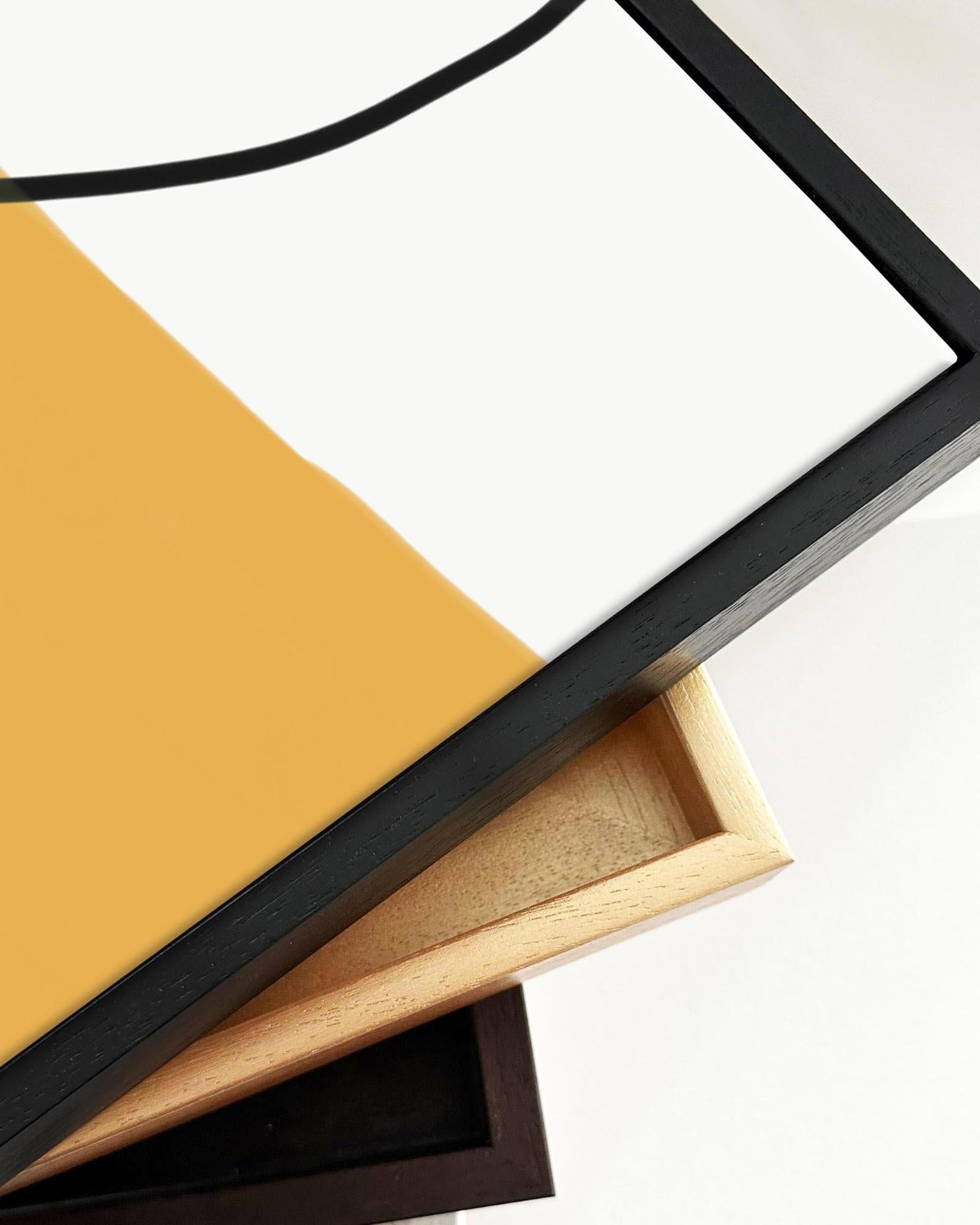 Mustard & Grey Abstract Framed Canvas-Abstract House