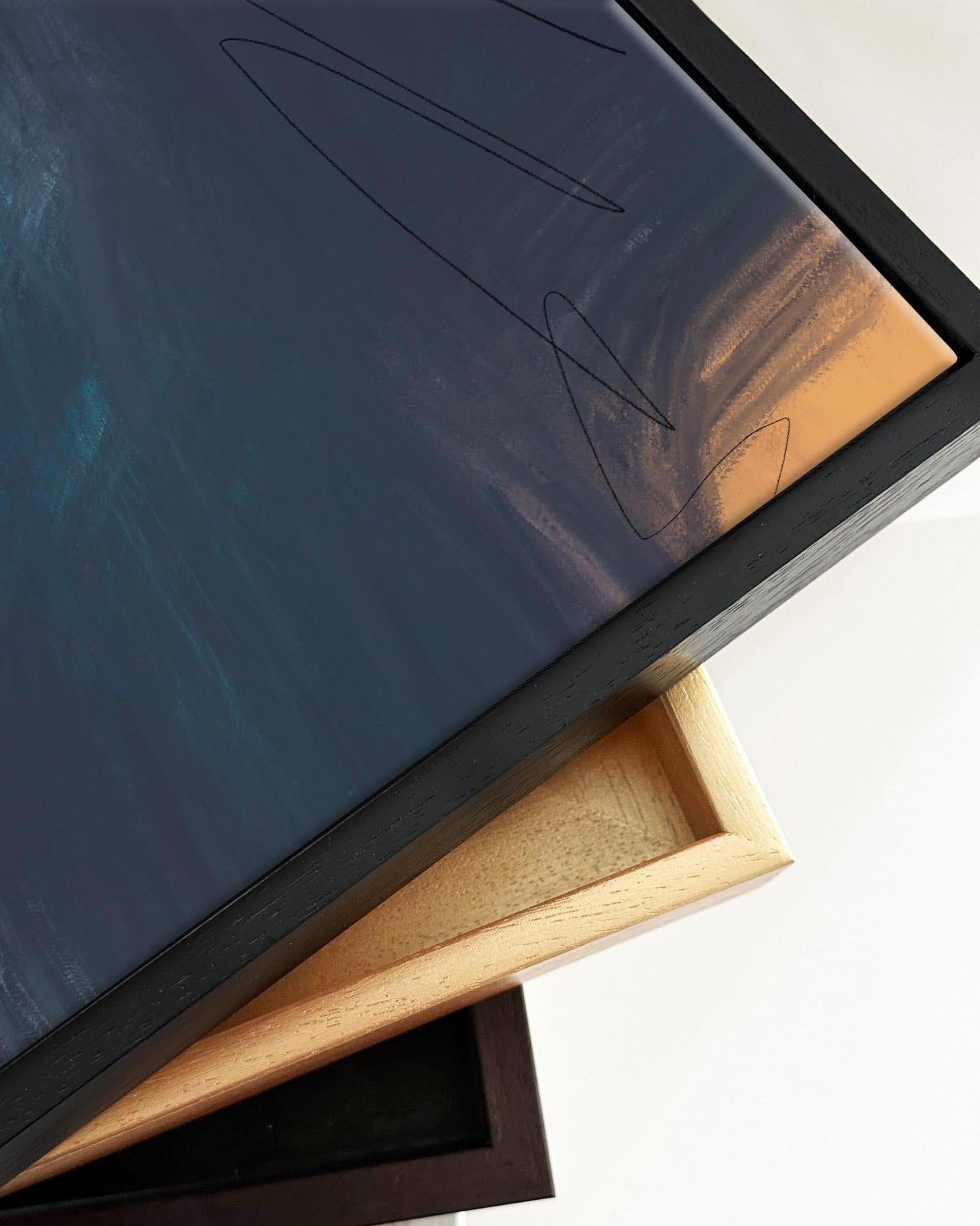 Fading Green Framed Canvas-Abstract House