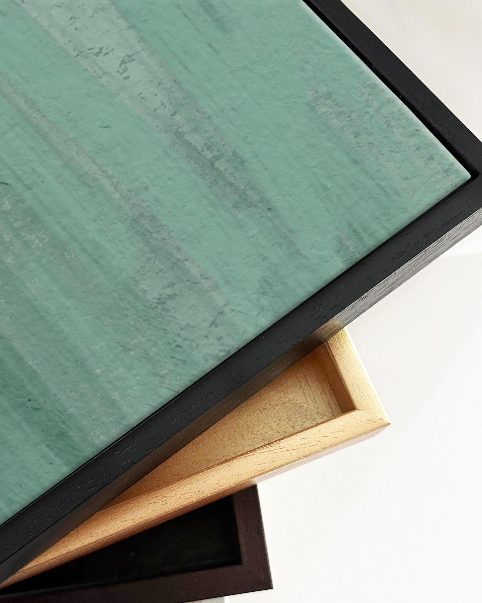 Serene Green Abstract Framed Canvas-Abstract House