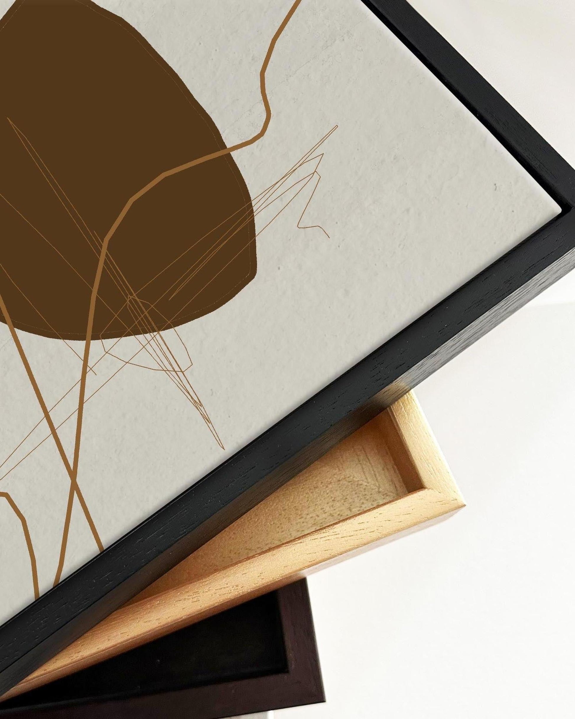 Grey Neutral Abstract Framed Canvas-Abstract House