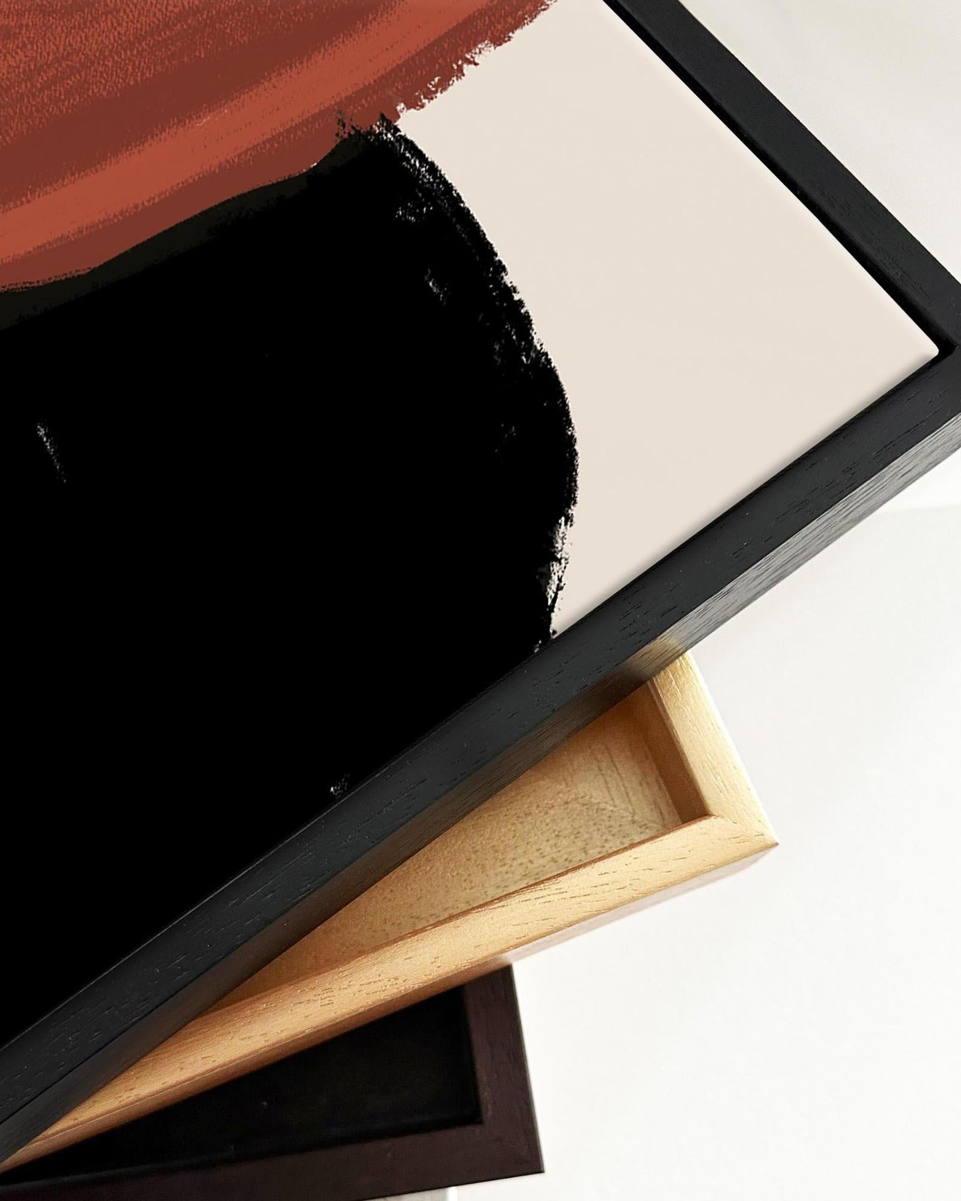 Rusty Red Marks Framed Canvas-Abstract House