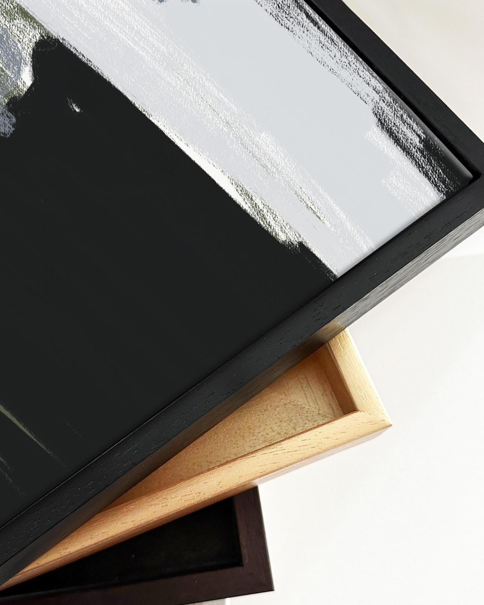 Abstract Green Pastel Framed Canvas-Abstract House