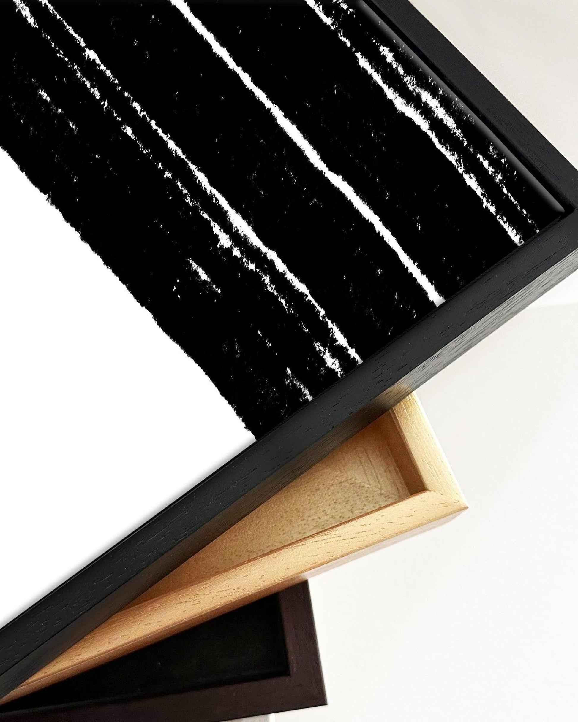 Brushed Line Framed Canvas-Abstract House