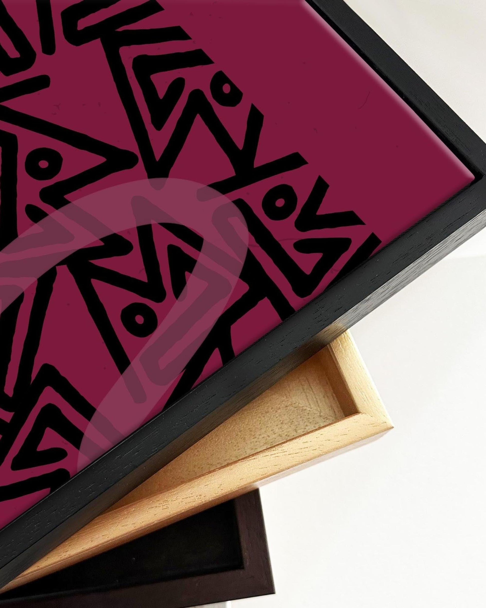 Viva Magenta II Framed Canvas-Abstract House