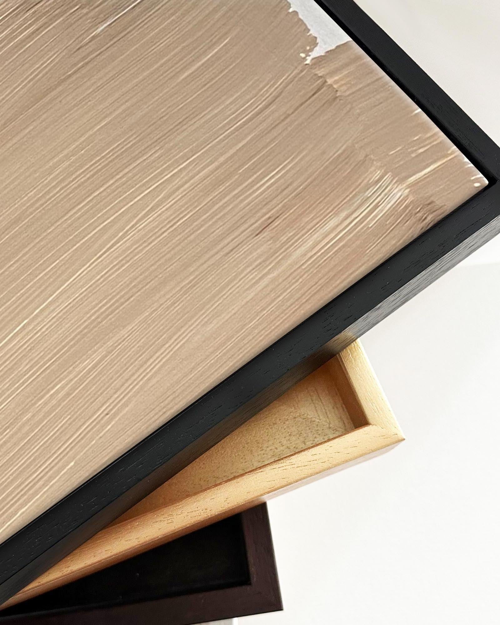 Neutral Shade Framed Canvas-Abstract House