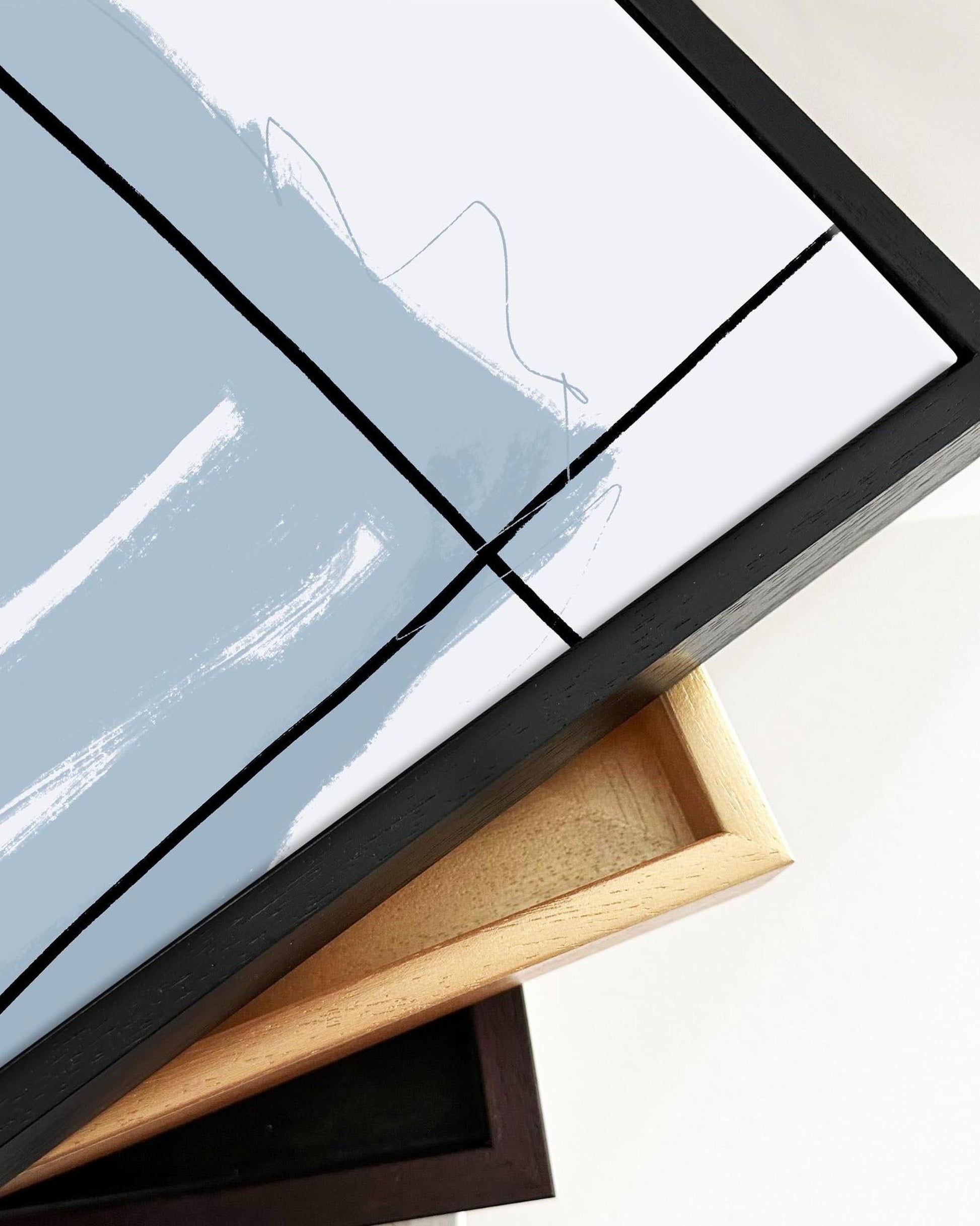 Teal Geometric Study Framed Canvas-Abstract House