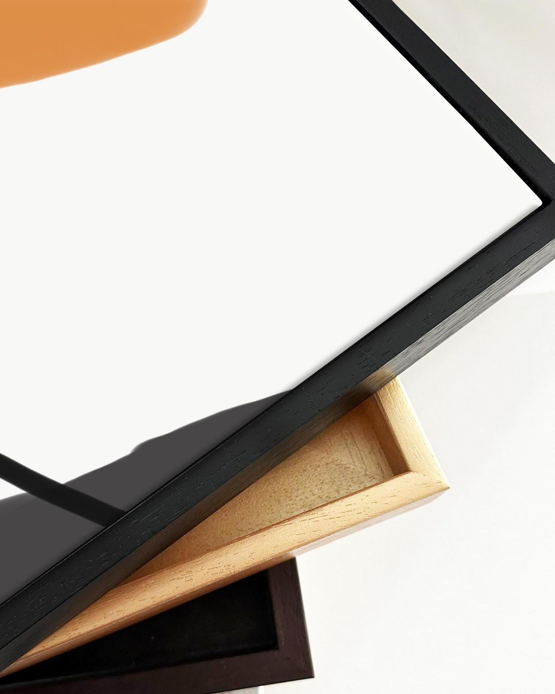 Minimal Bright Shapes Framed Canvas-Abstract House