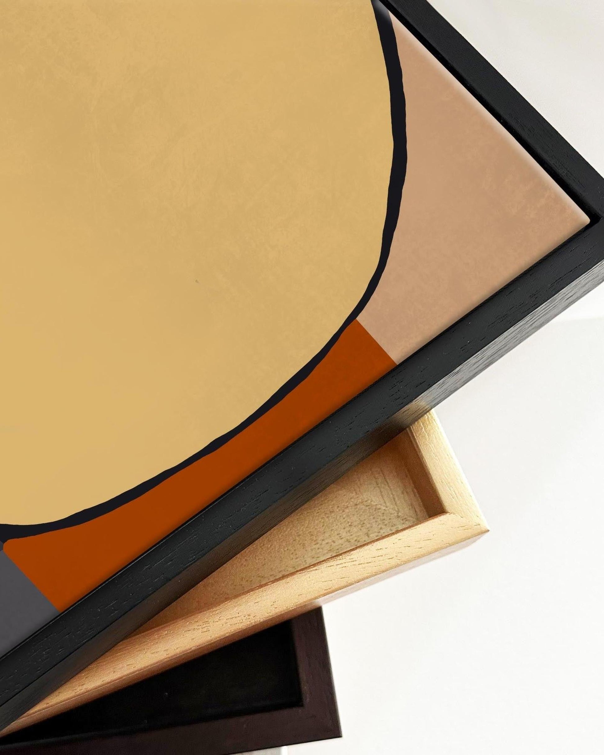 Mid Century Abstract Framed Canvas-Abstract House