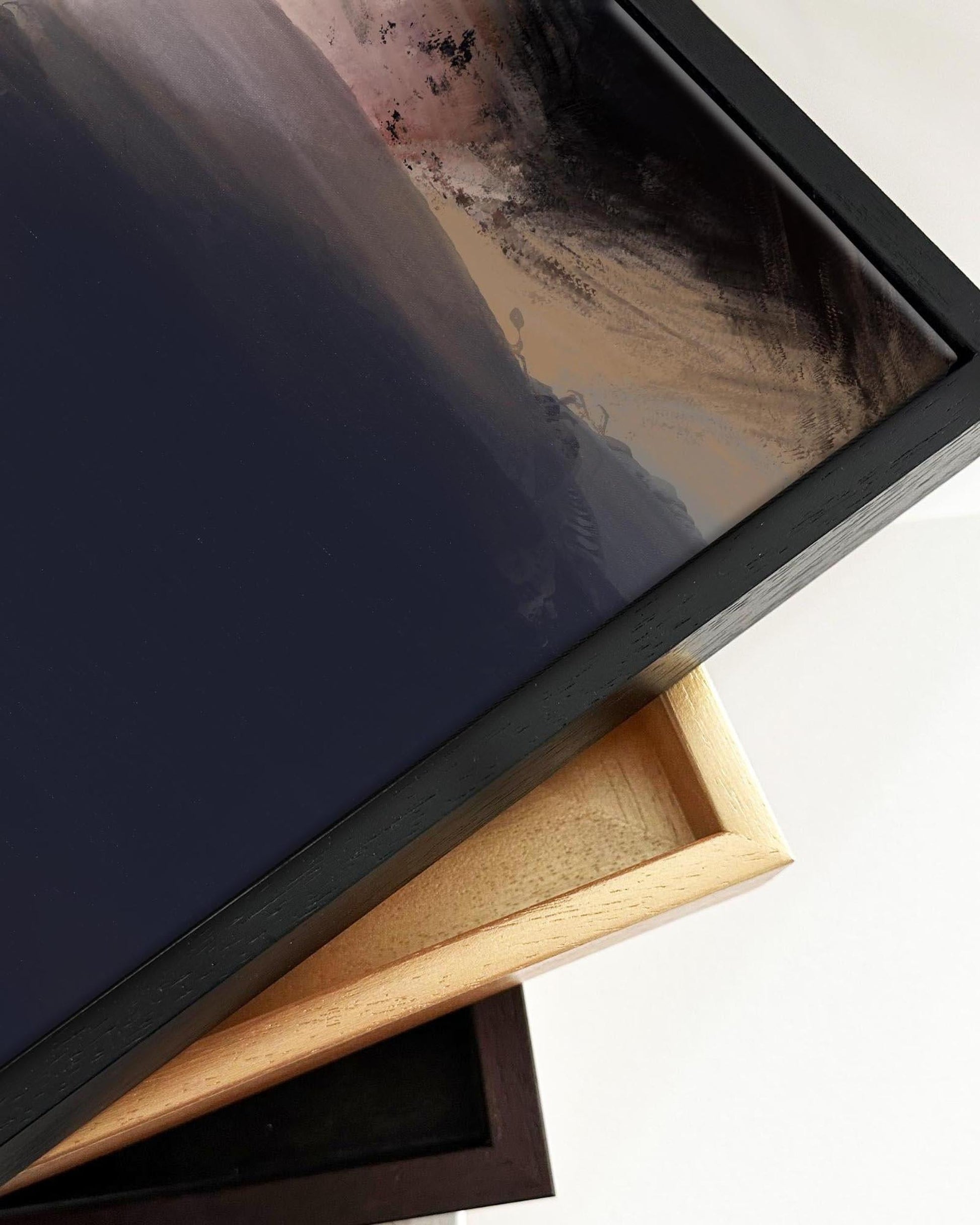 Fading Crimson Framed Canvas-Abstract House