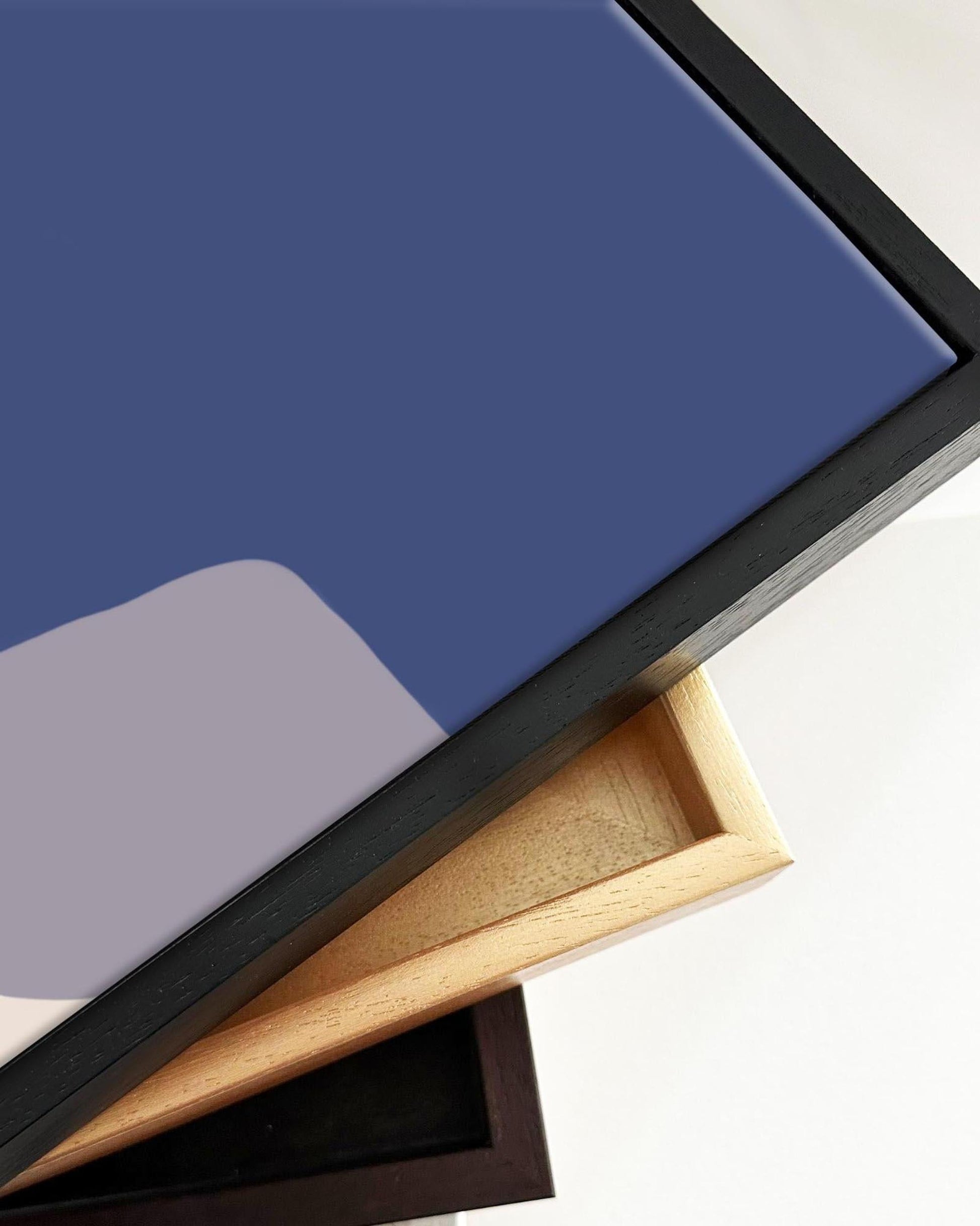 Modern Blue shapes Framed Canvas-Abstract House