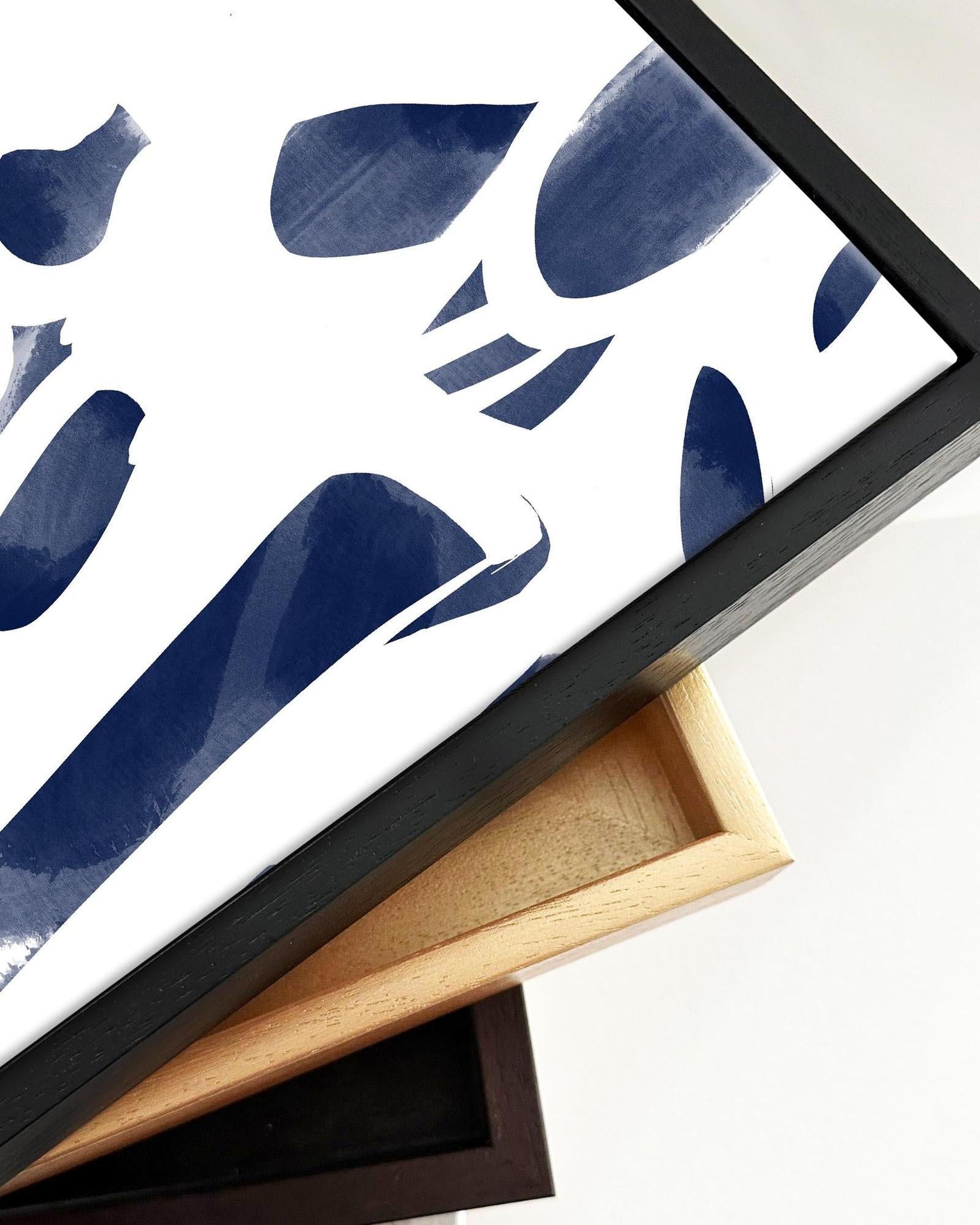 Blueprint Framed Canvas-Abstract House