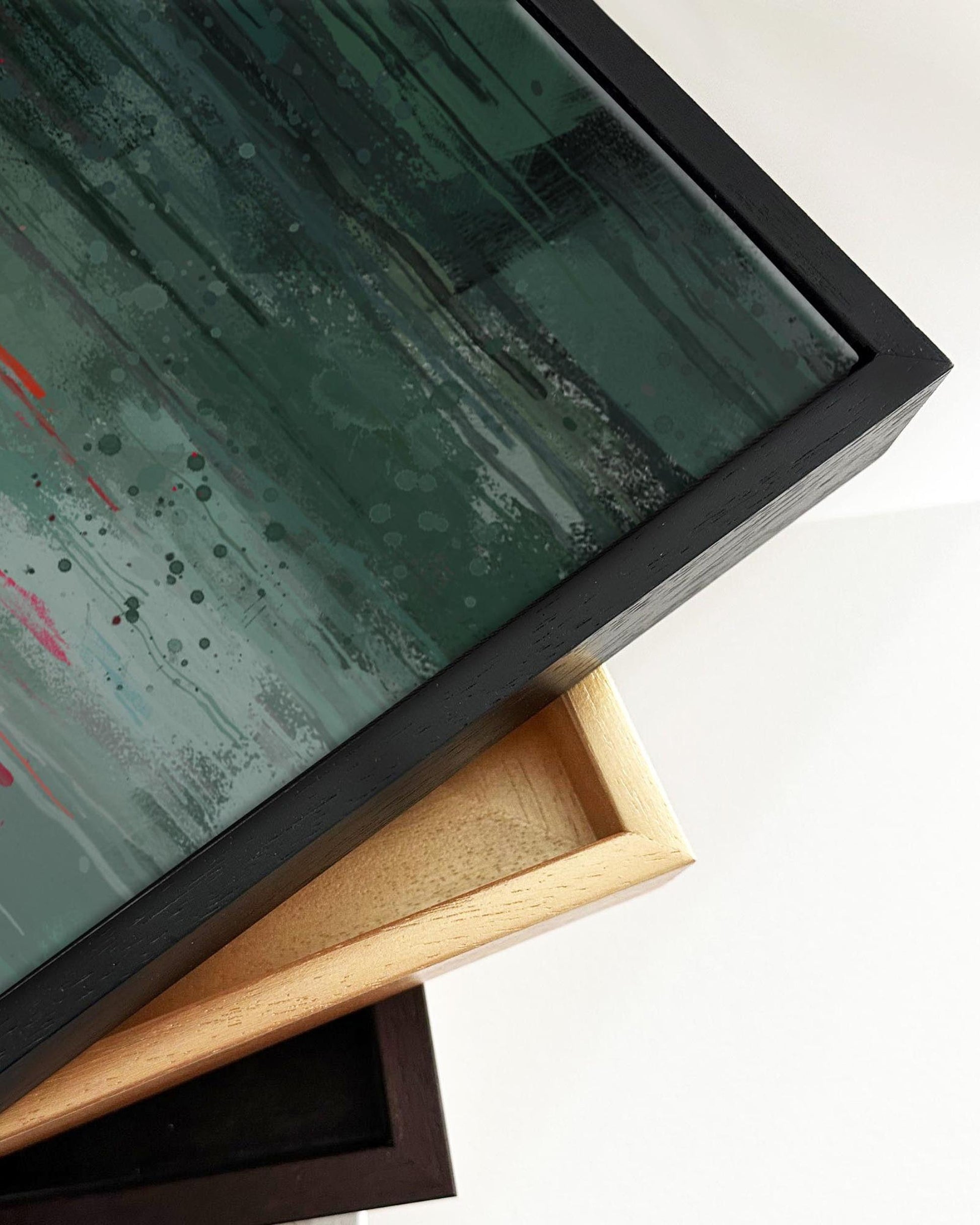 Red Rose Painting Framed Canvas-Abstract House