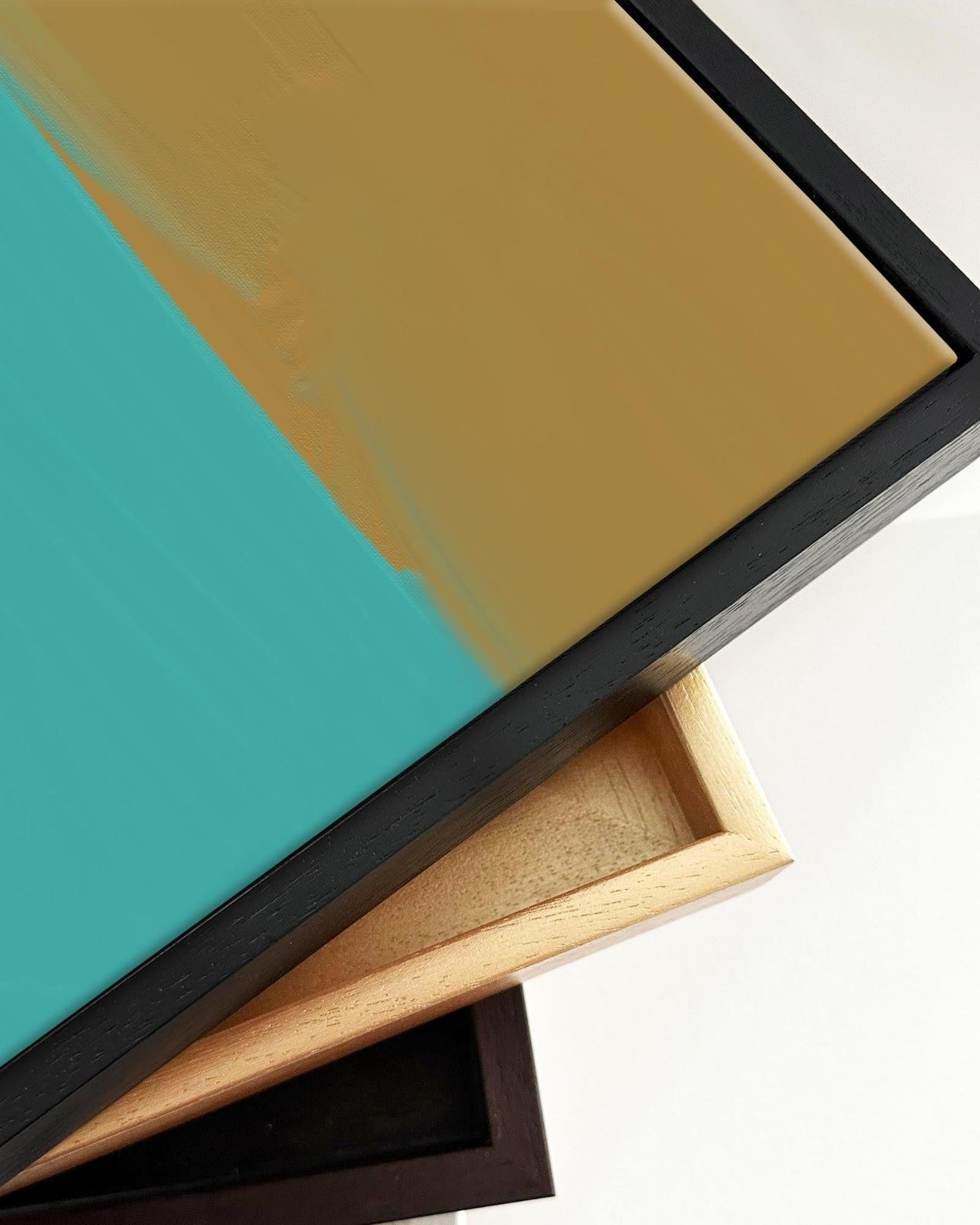 Abstract Mustard Framed Canvas Art-Abstract House