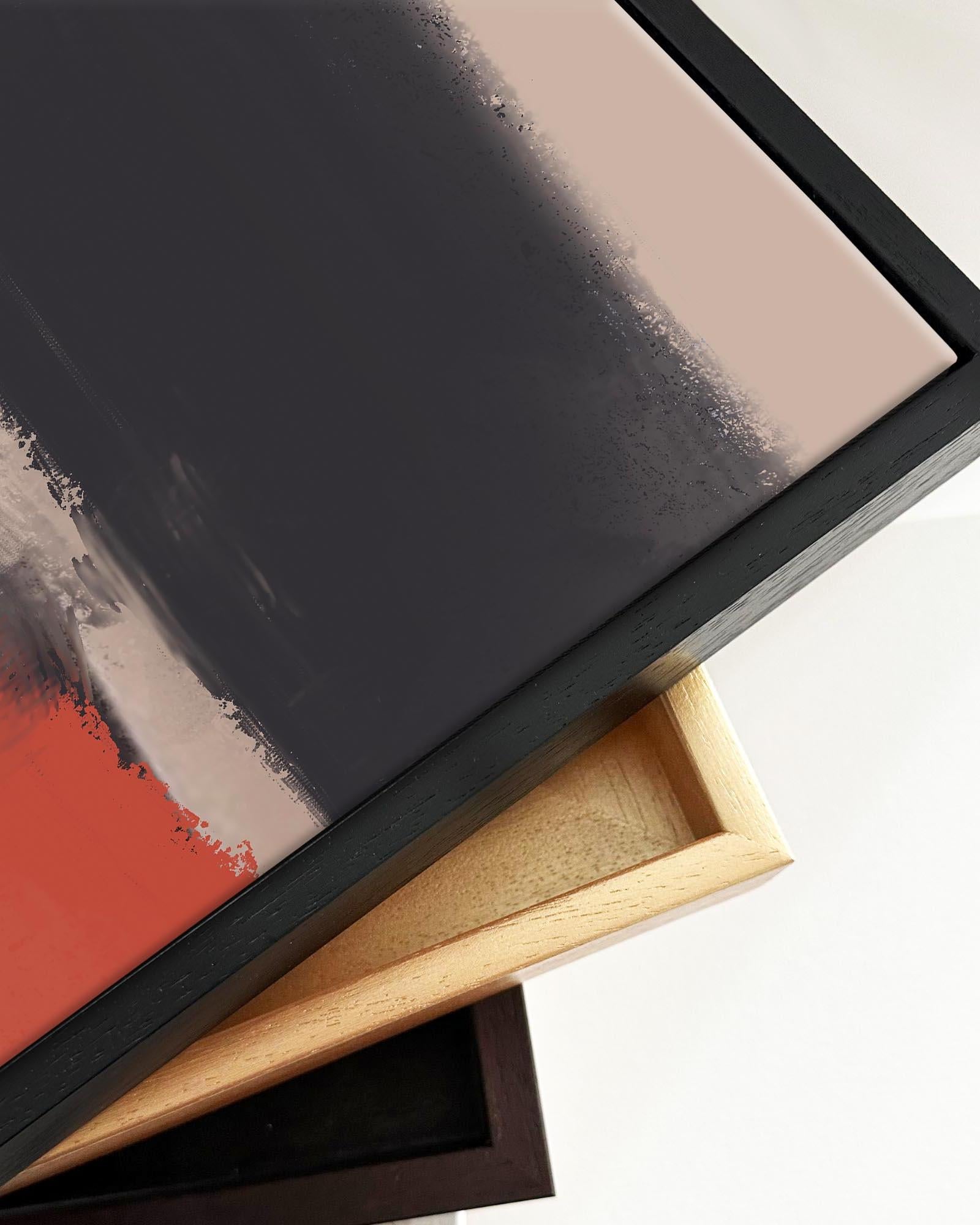 Abstract Neutral Blush Framed Canvas-Abstract House