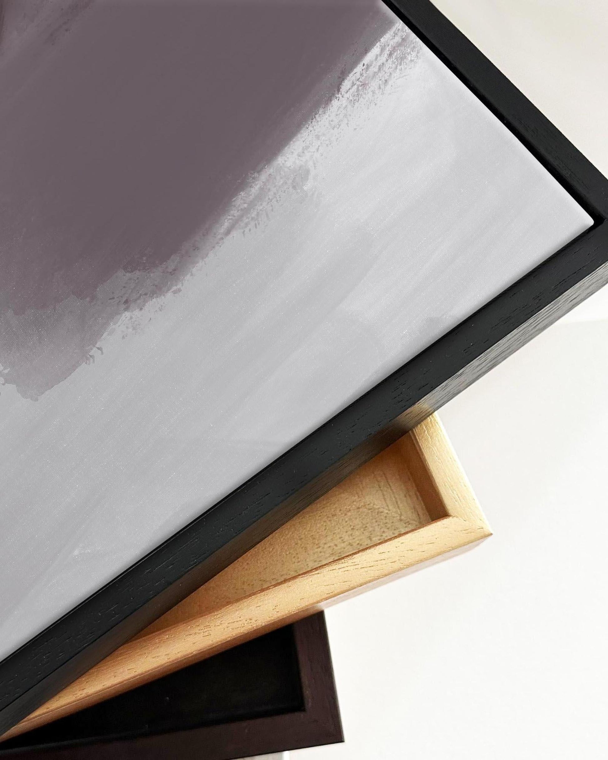 Grey Neutral Abstract Fog Framed Canvas-Abstract House