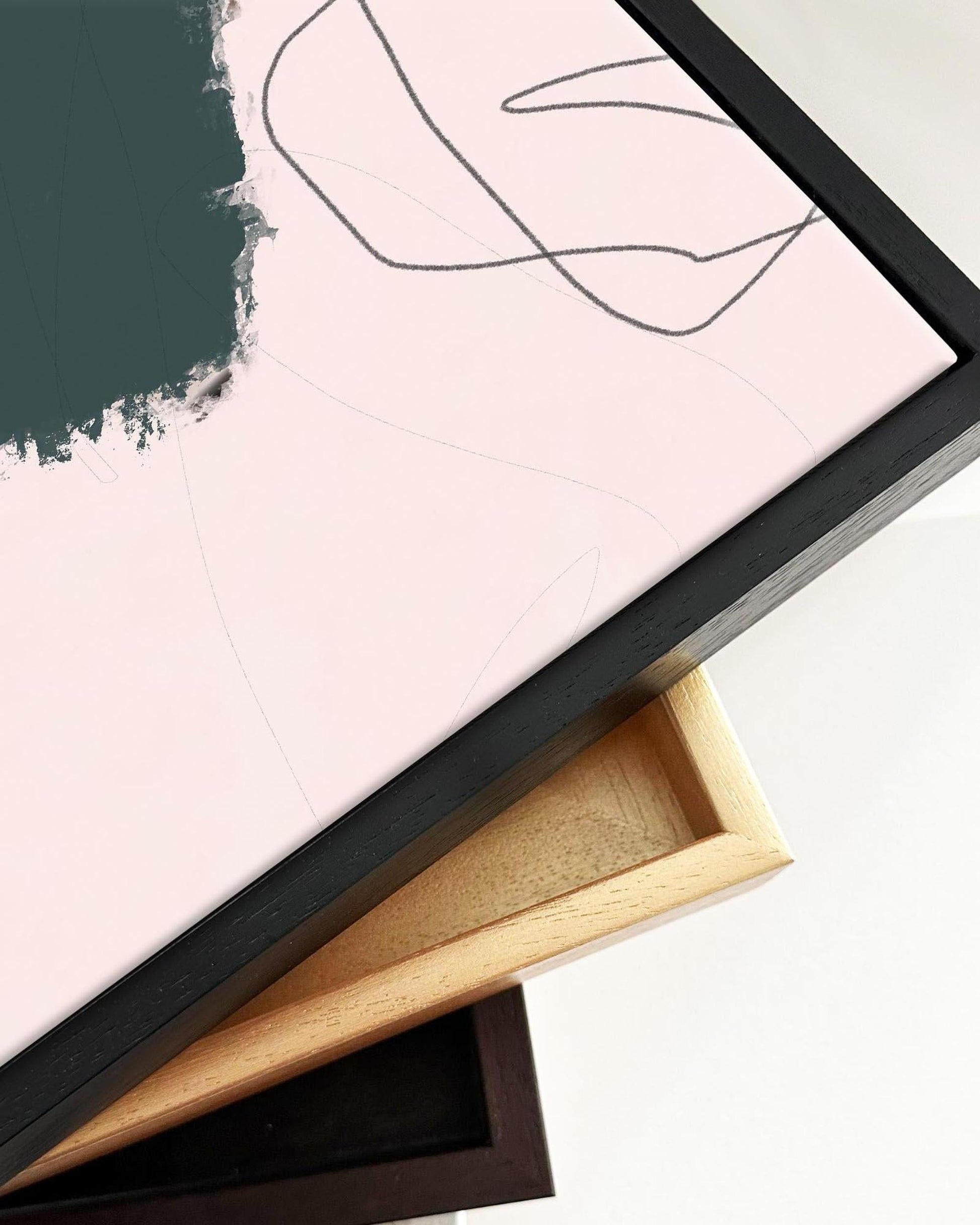 Lost Lines Framed Canvas-Abstract House