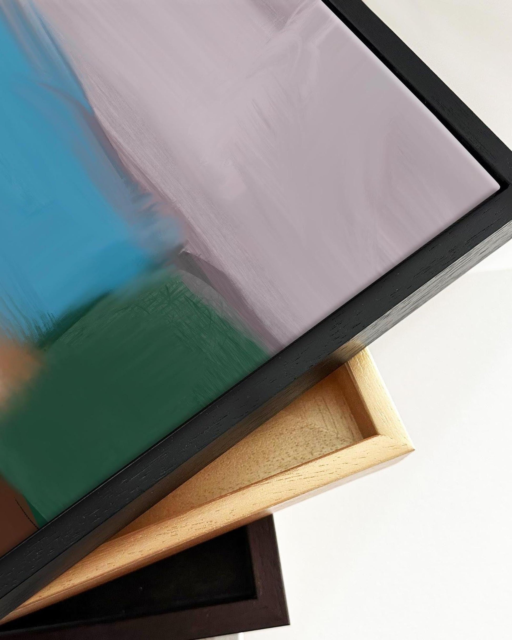 Neutral Greys and Whites Framed Canvas-Abstract House