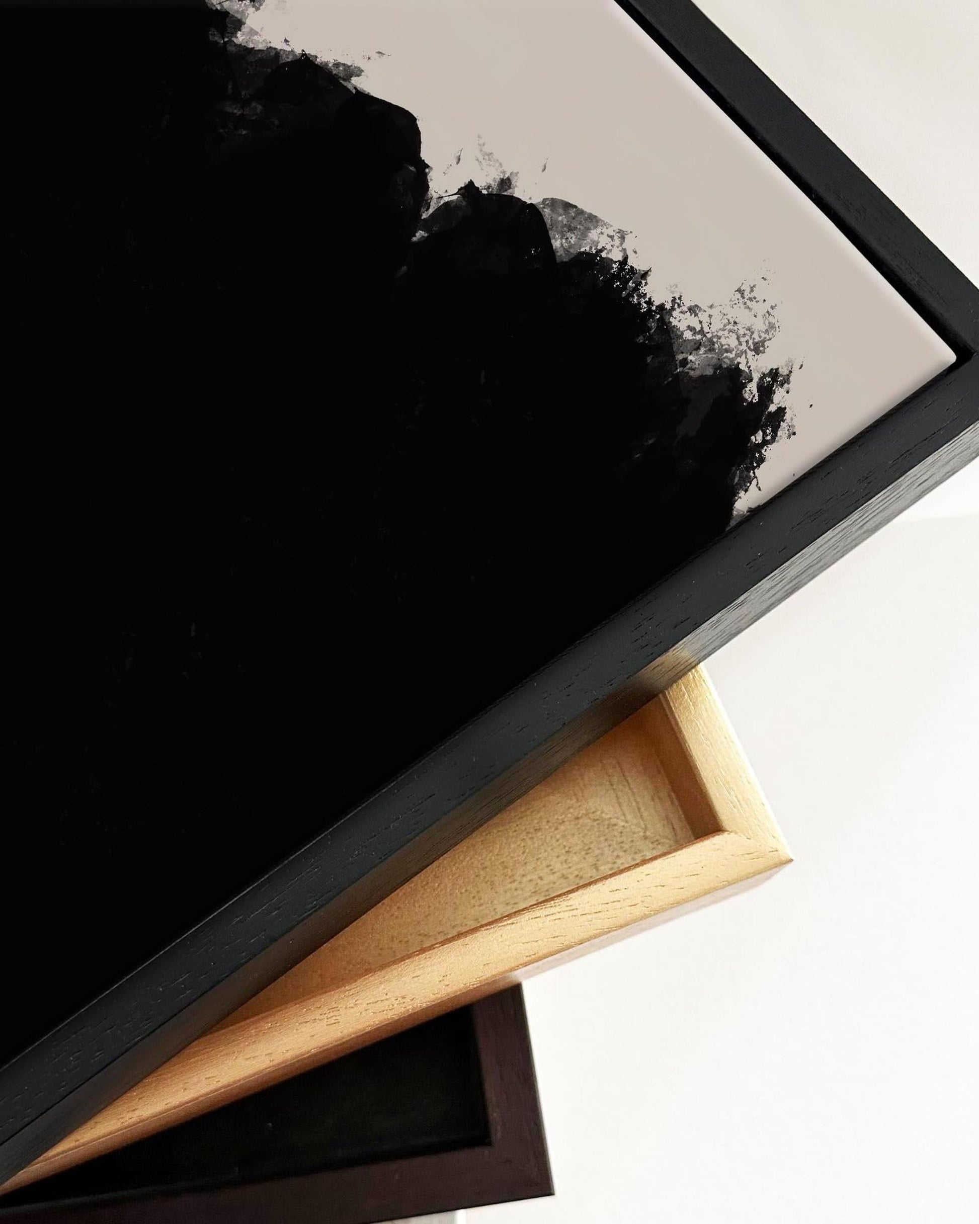 Mono On Beige Framed Canvas Art-Abstract House