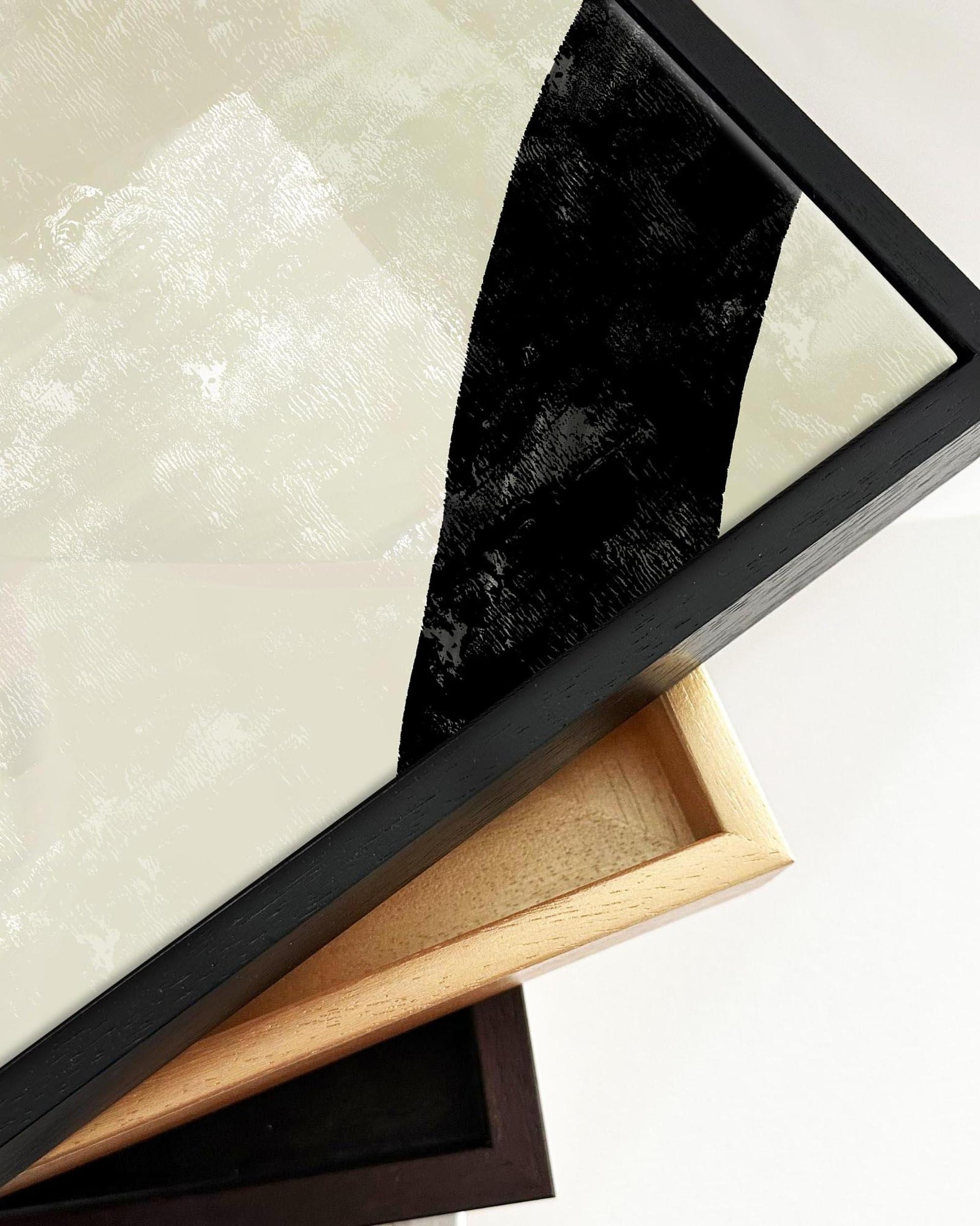 Neutral Curved Lines Framed Canvas-Abstract House