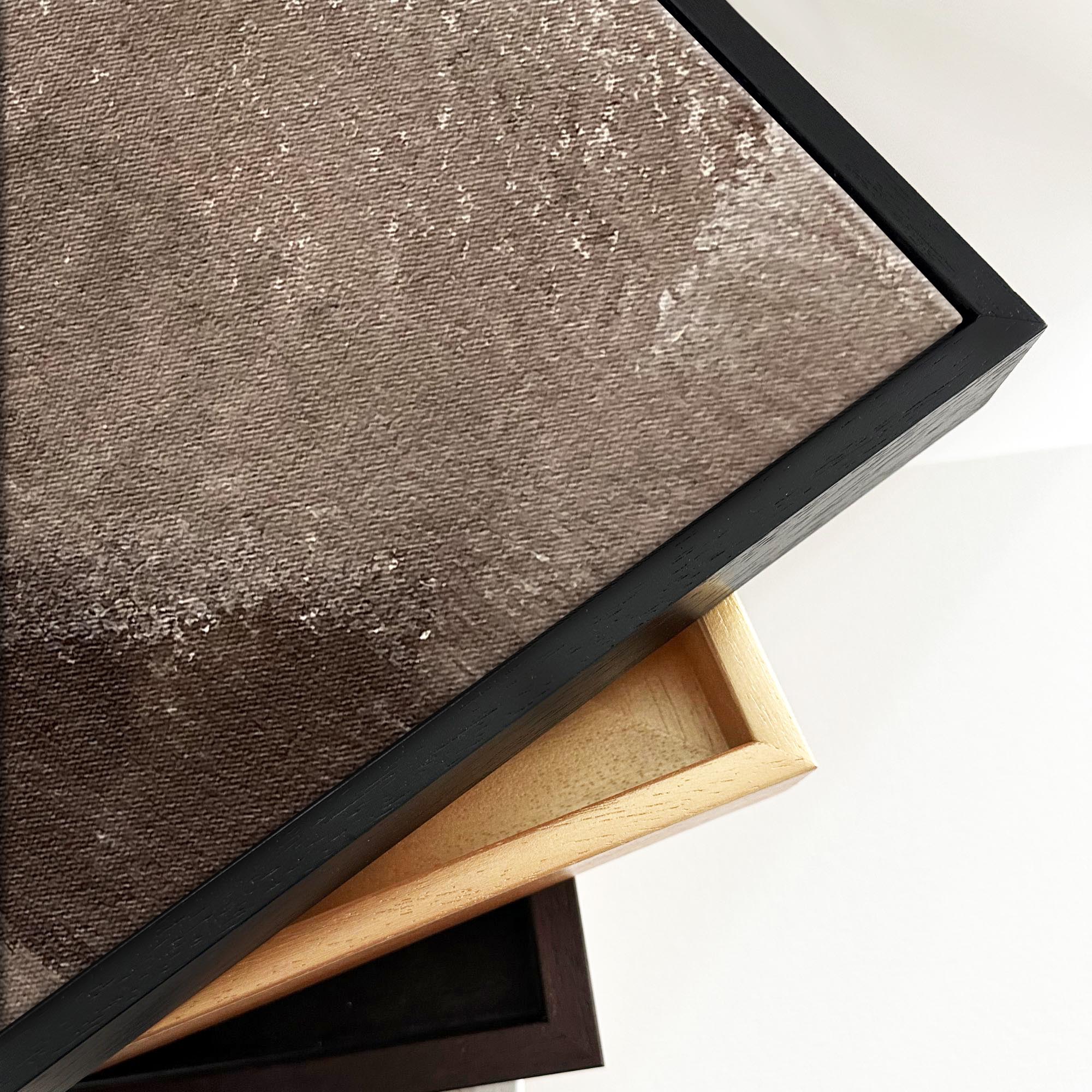 Abstract Brown Shapes Framed Canvas