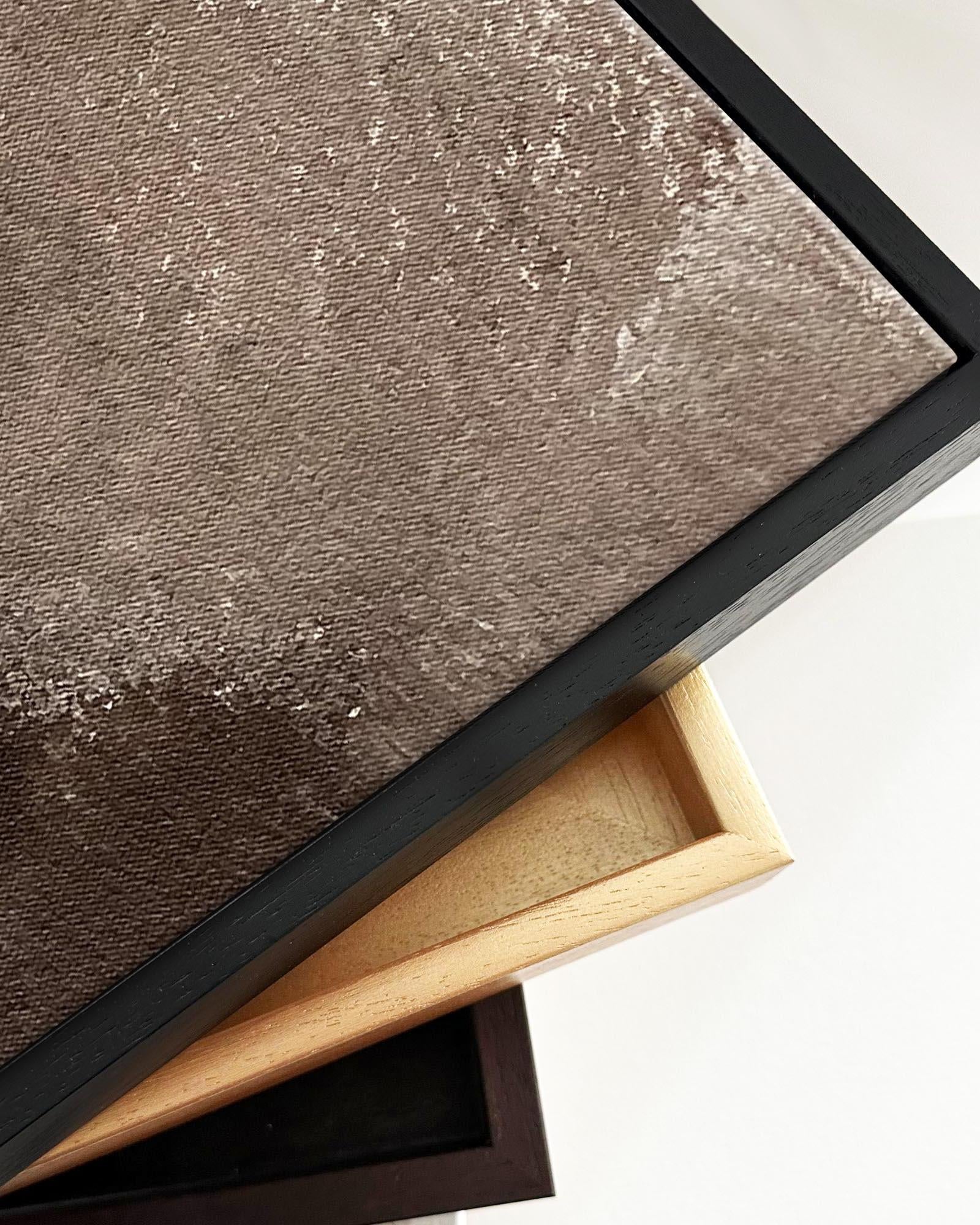 Abstract Brown Shapes Framed Canvas-Abstract House