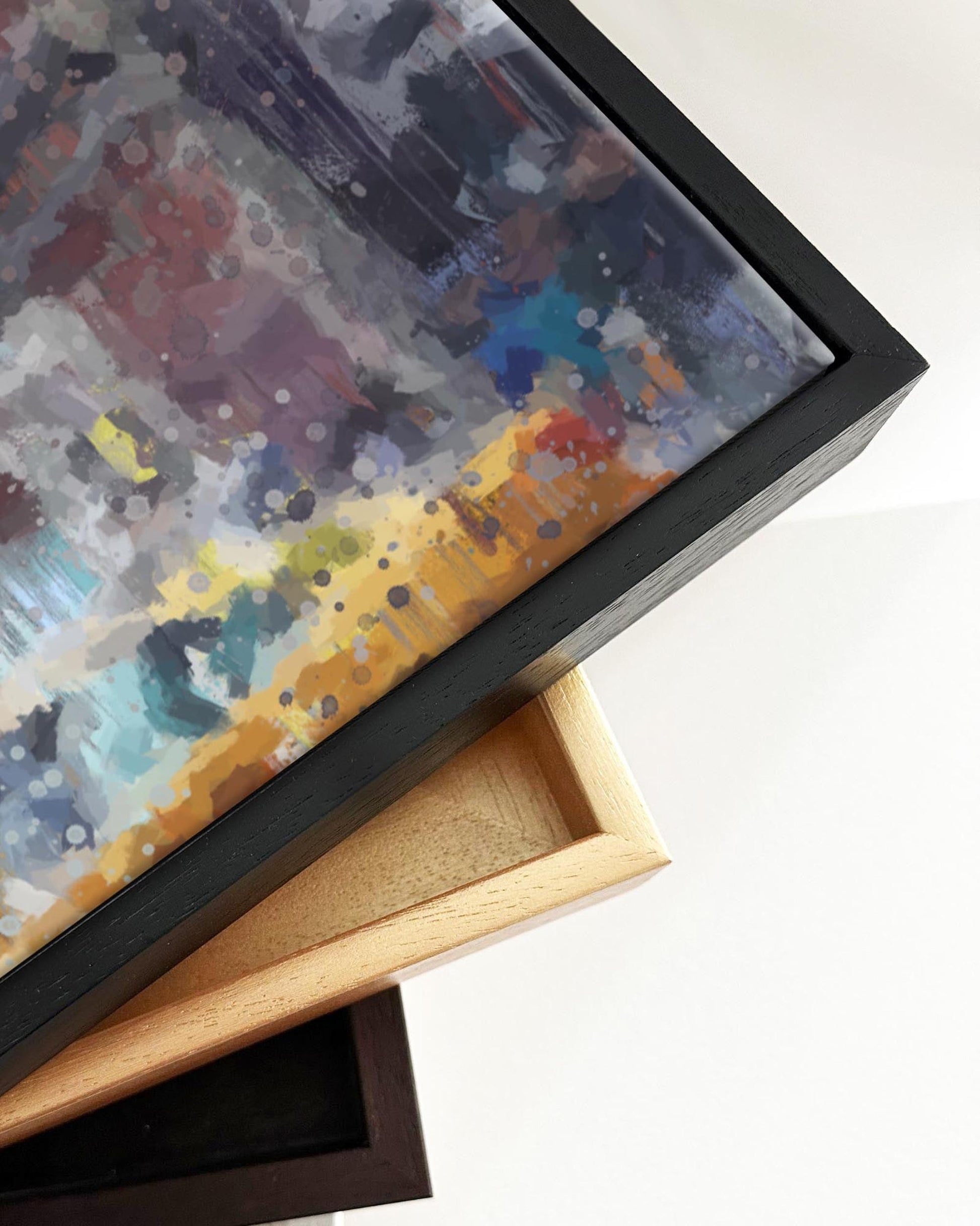 New York Taxi Impressionist Painting Framed Canvas-Abstract House