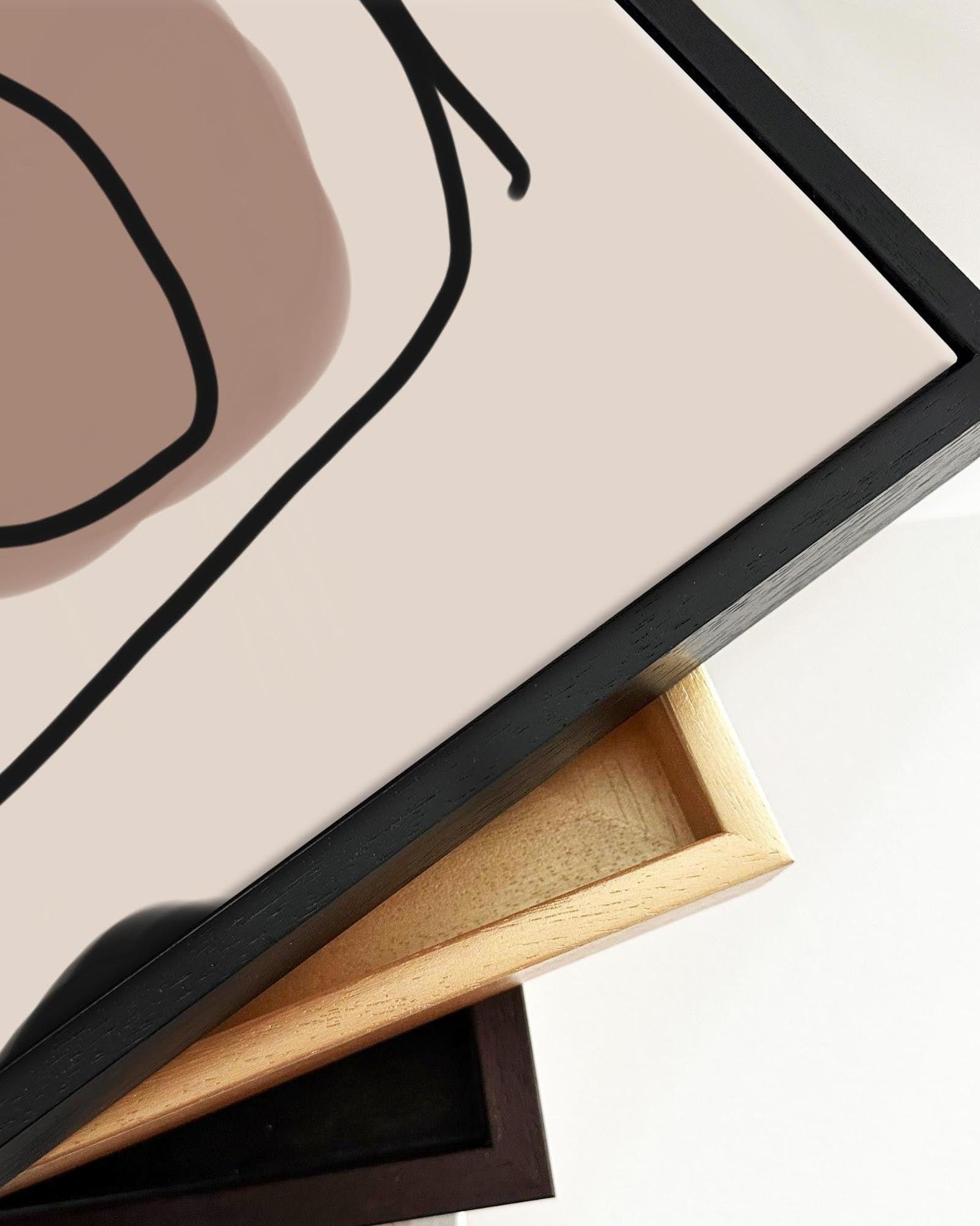 Mid Century Design Framed Canvas-Abstract House