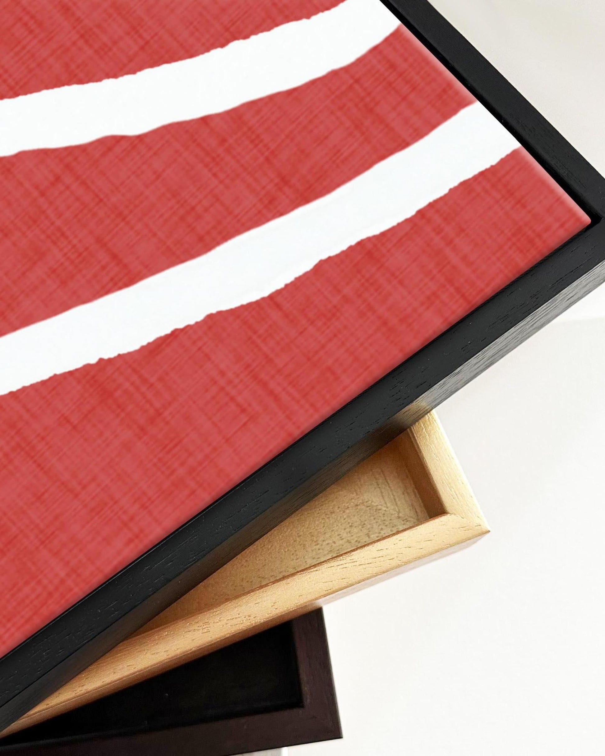 Matisse Red Coral Framed Canvas-Abstract House