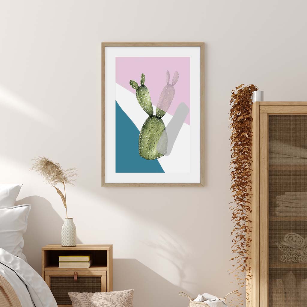 Cactus Contemporary Art Print-Abstract House