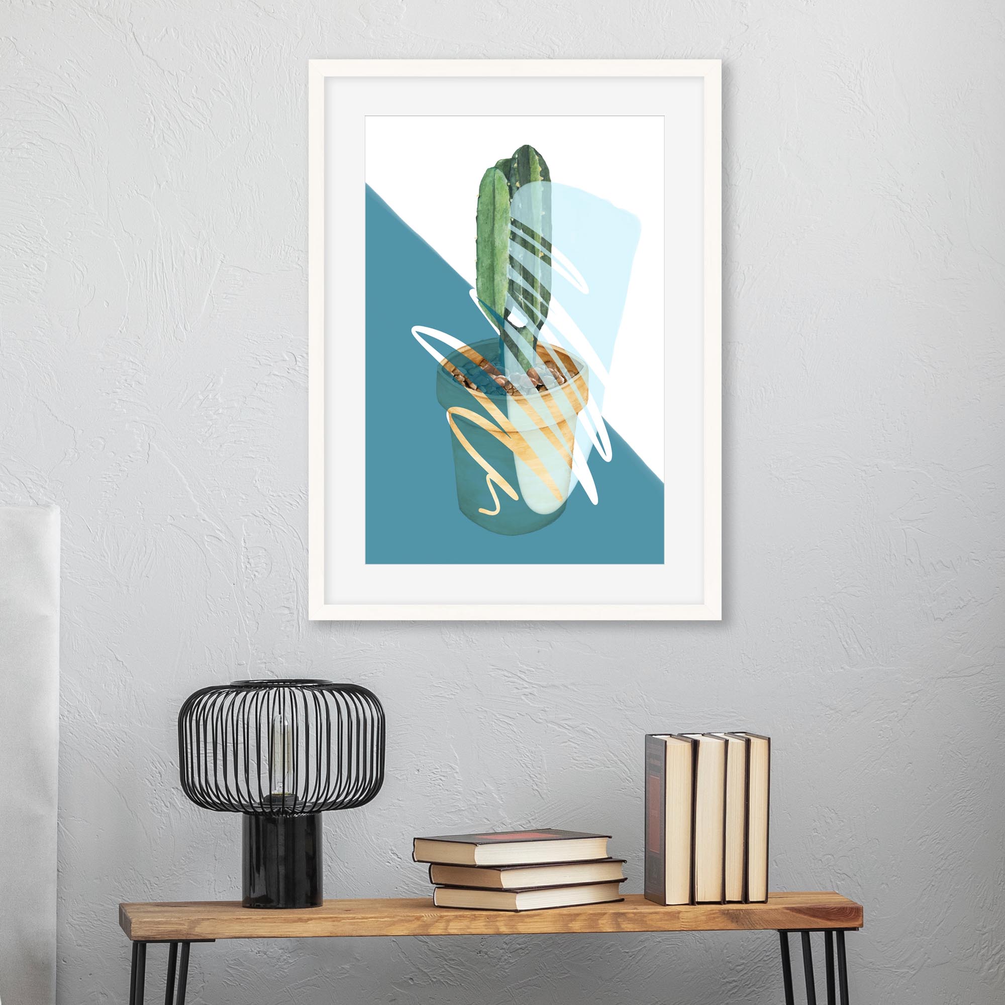 Cactus In A Pot Art Print-Abstract House