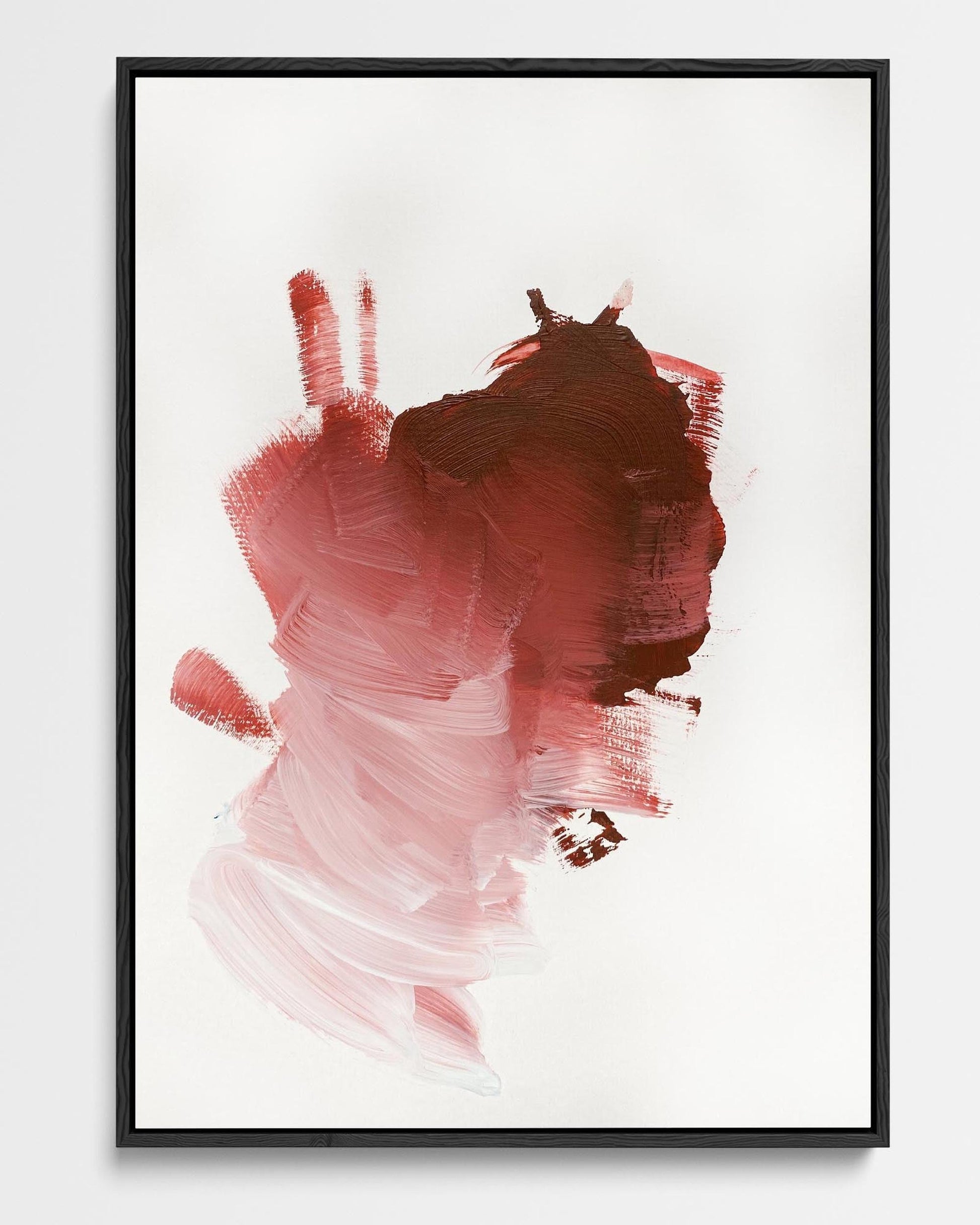 Red Abstract Strokes Framed Canvas-Abstract House