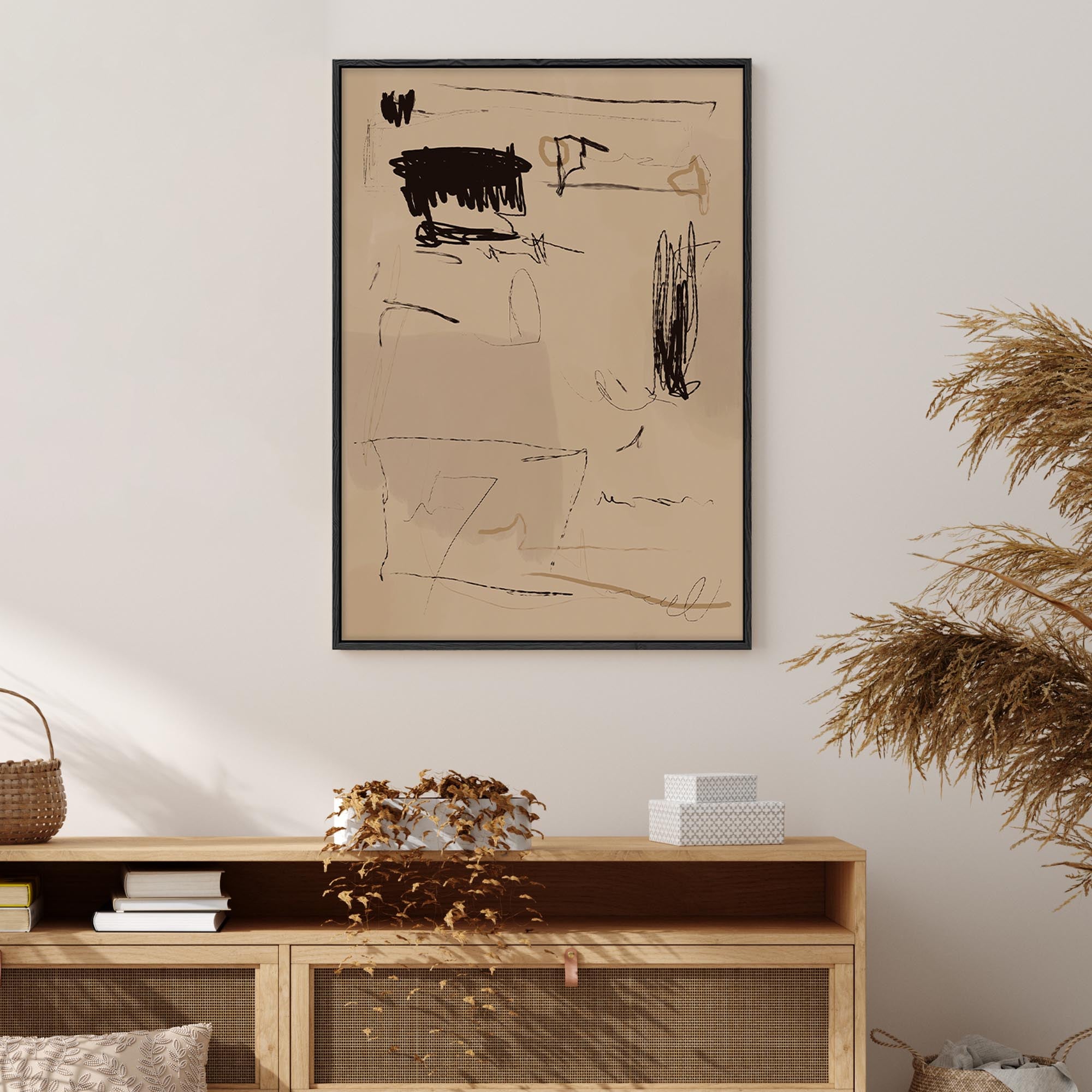 Cave Drawings II Framed Canvas