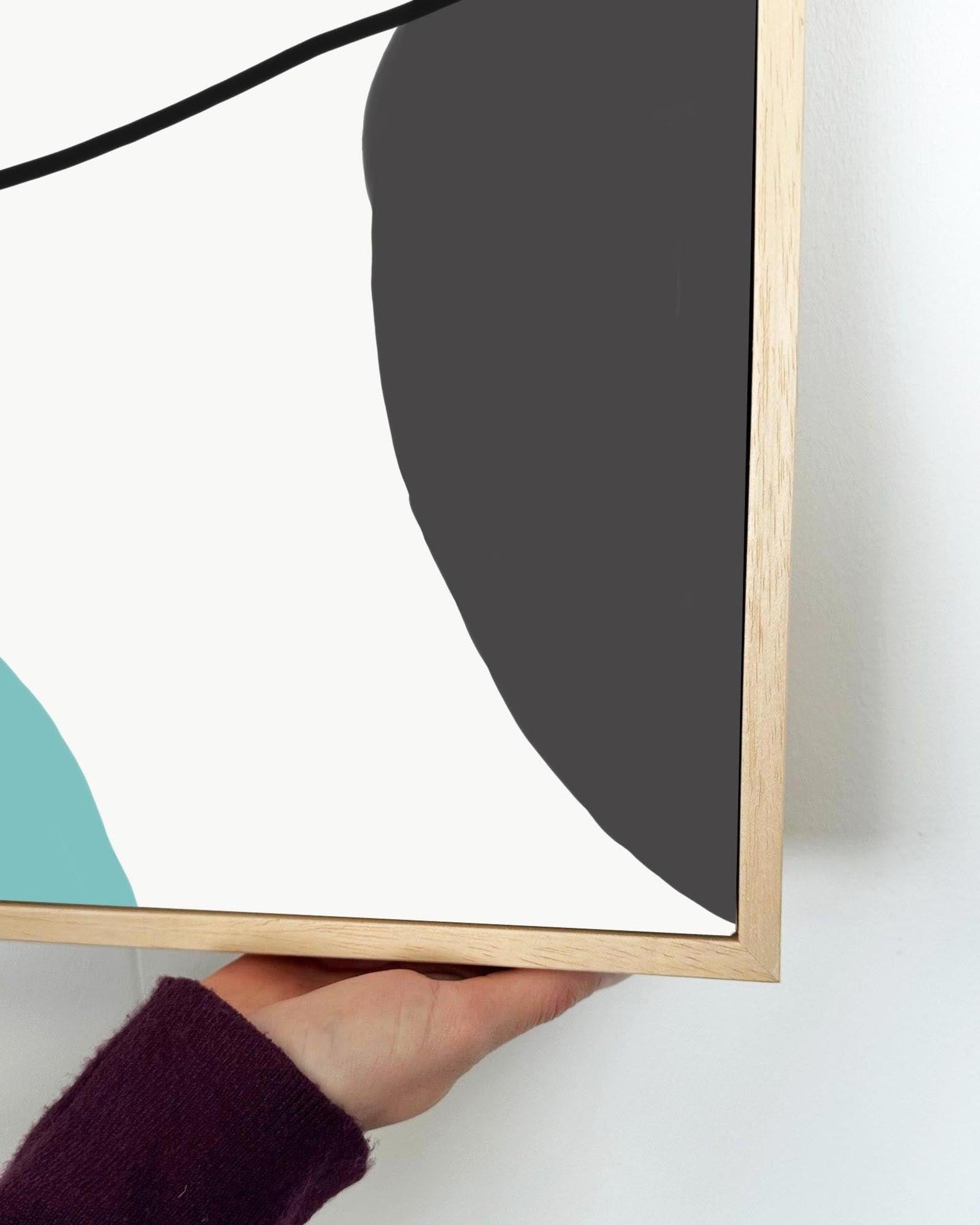 Minimal Bright Shapes Framed Canvas-Abstract House