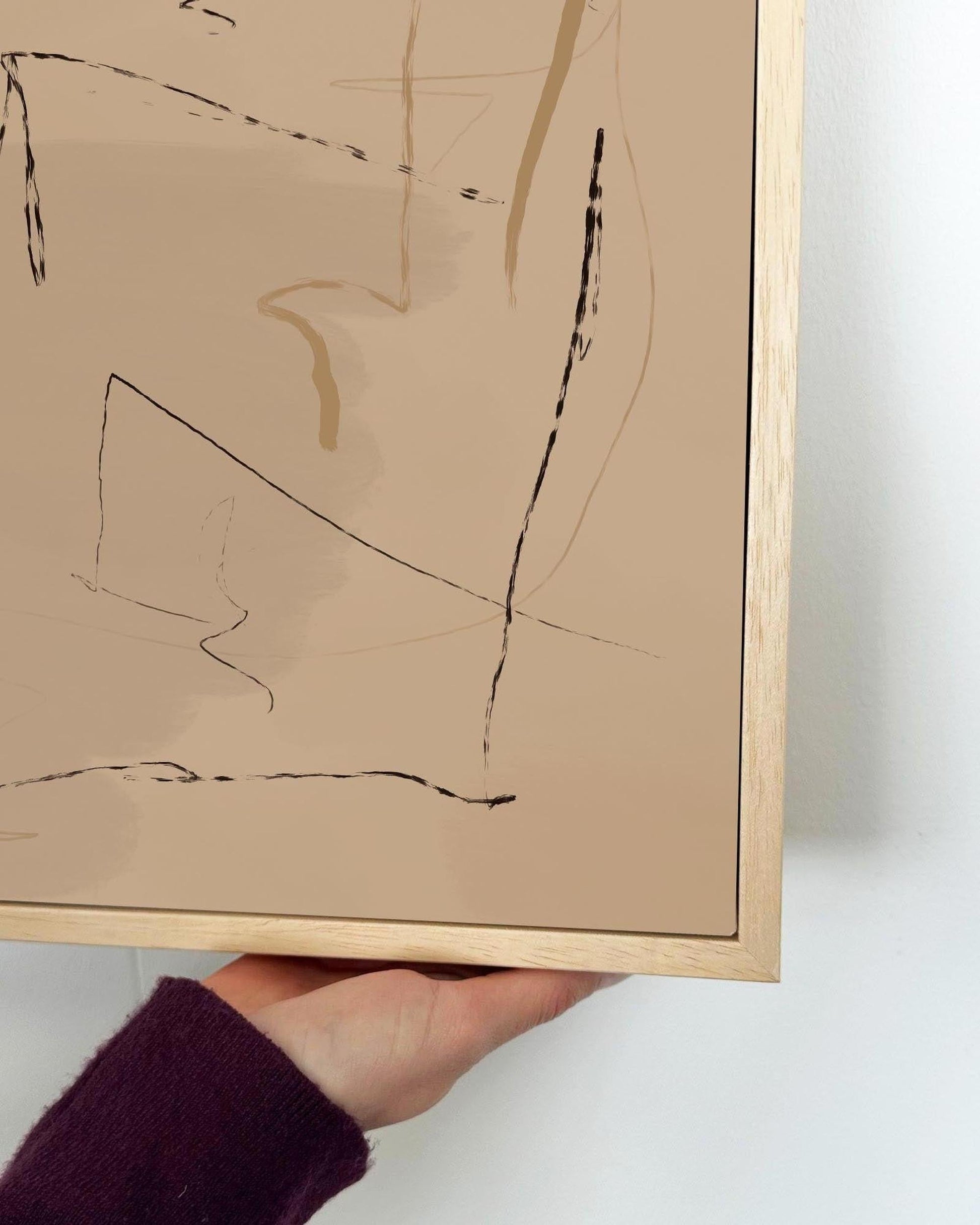 Cave Drawings II Framed Canvas-Abstract House