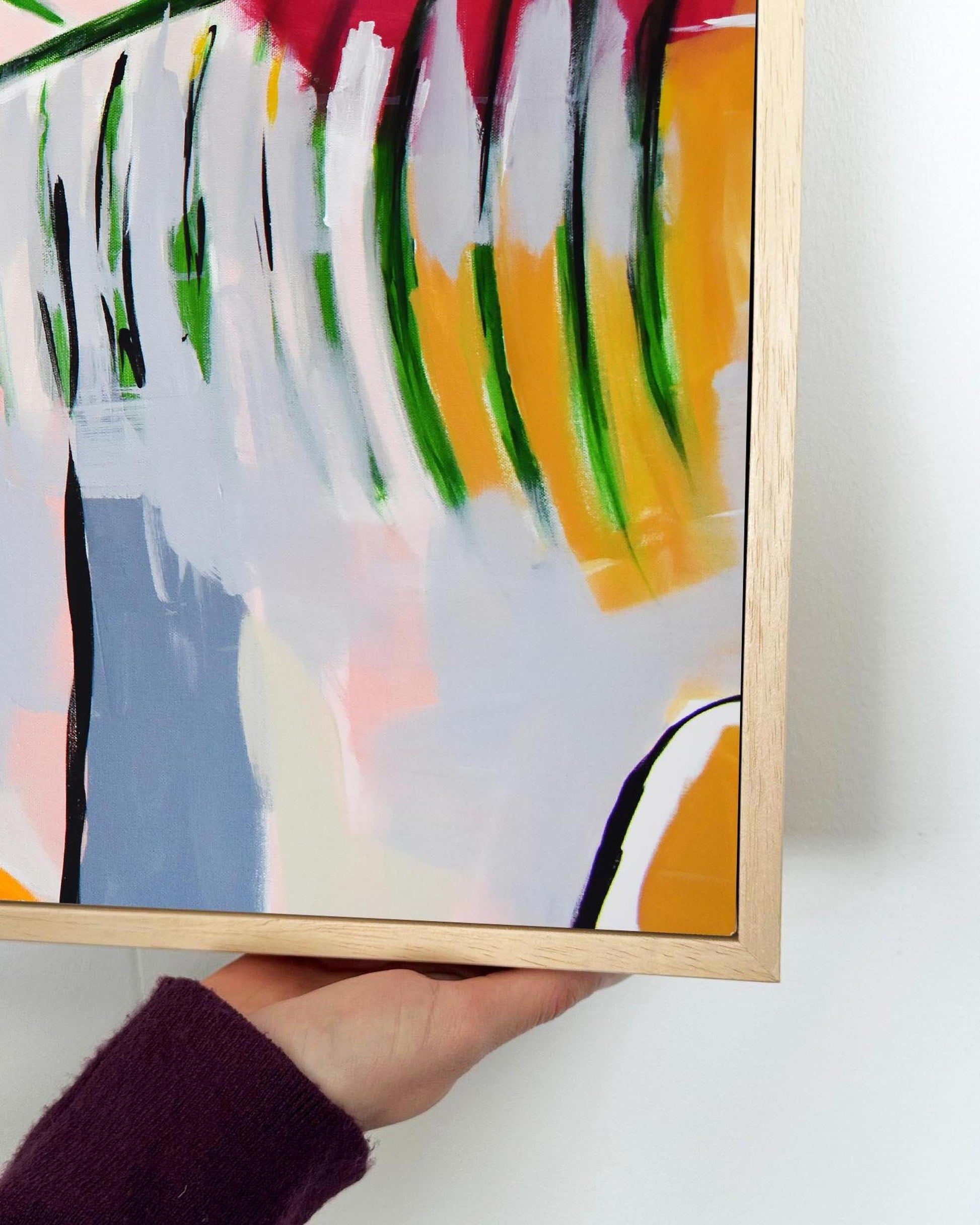 Botanical Abstract Leaf Framed Canvas-Abstract House