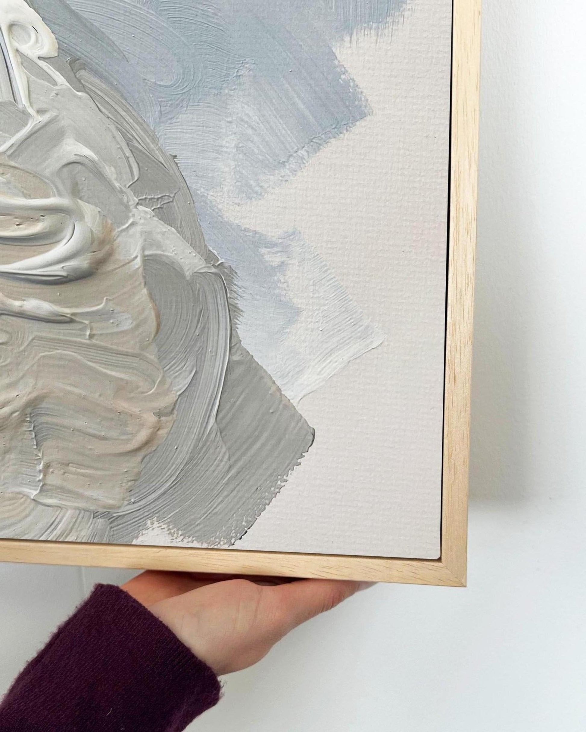 Neutral Textures Framed Canvas-Abstract House