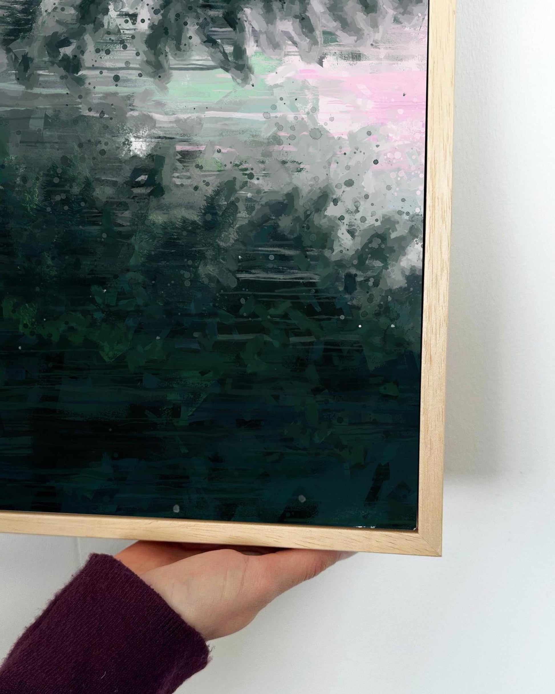 The Long Road Forest Painting Framed Canvas-Abstract House