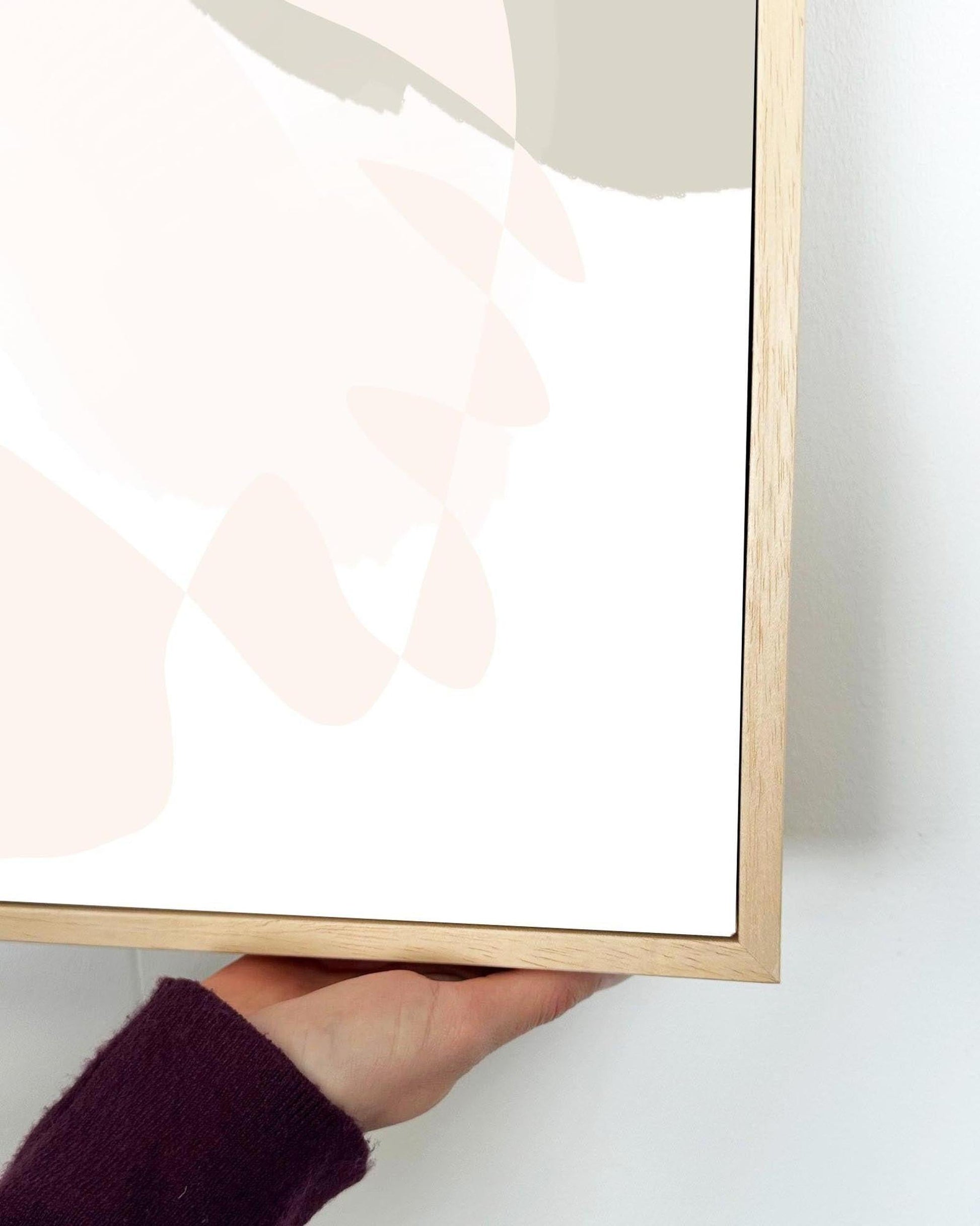 Peach Bauhaus Framed Canvas-Abstract House